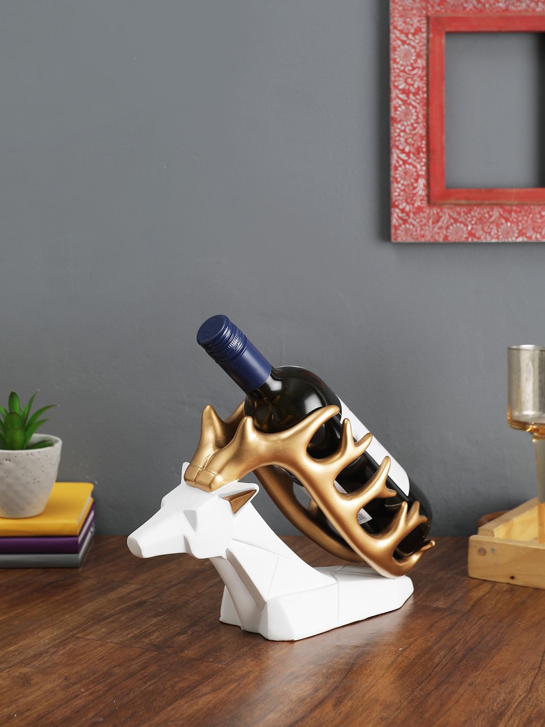 OddCroft White Reindeer Wine Bottle Holder Price in India