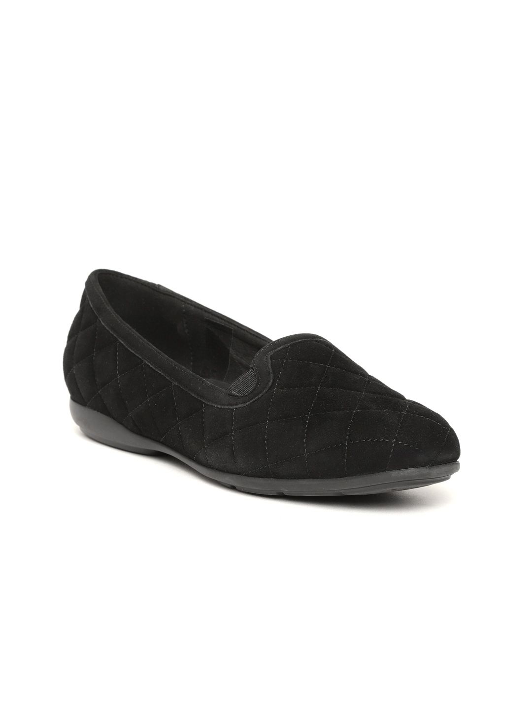 Geox Women Black Suede Leather Quilted Slip-On Sneakers Price in India