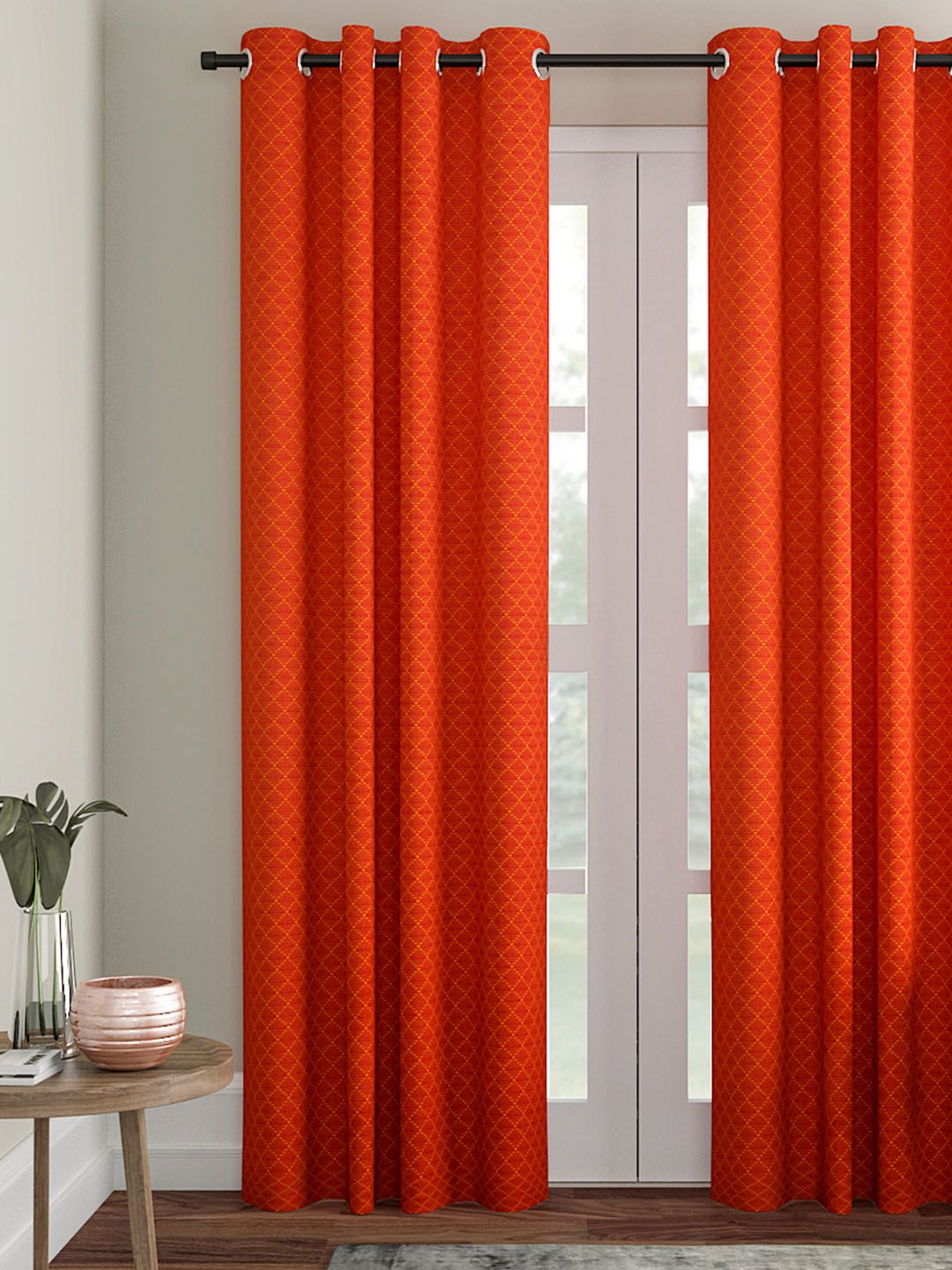 Soumya Orange Single Door Curtain Price in India