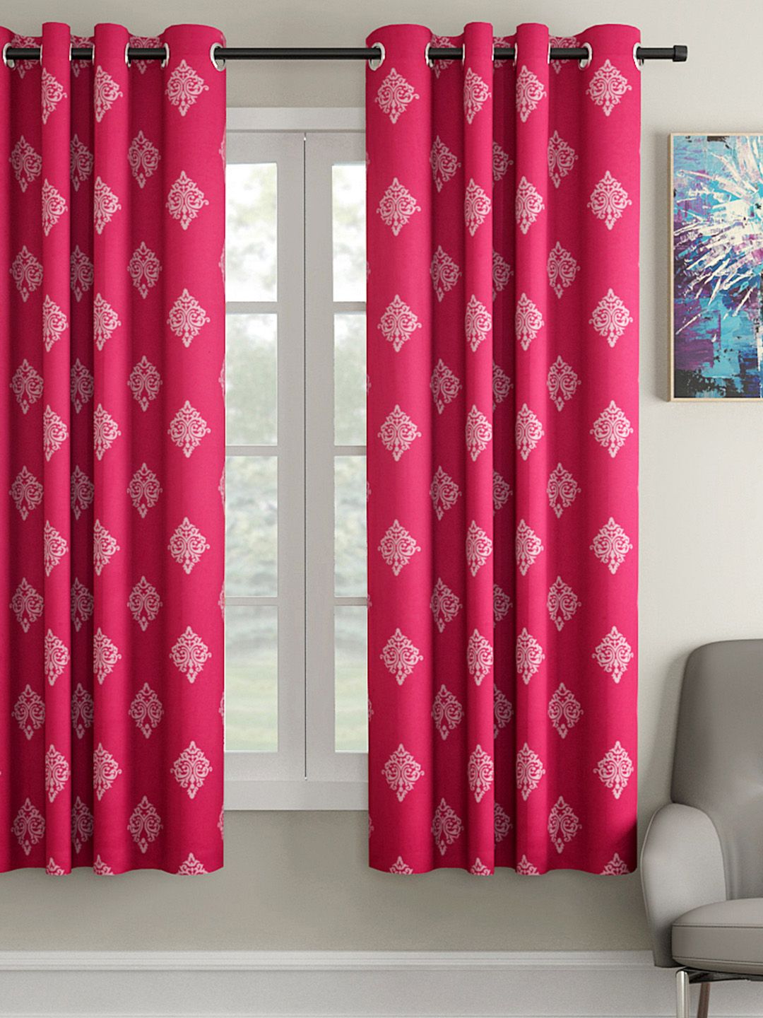Soumya Pink Single Window Curtain Price in India