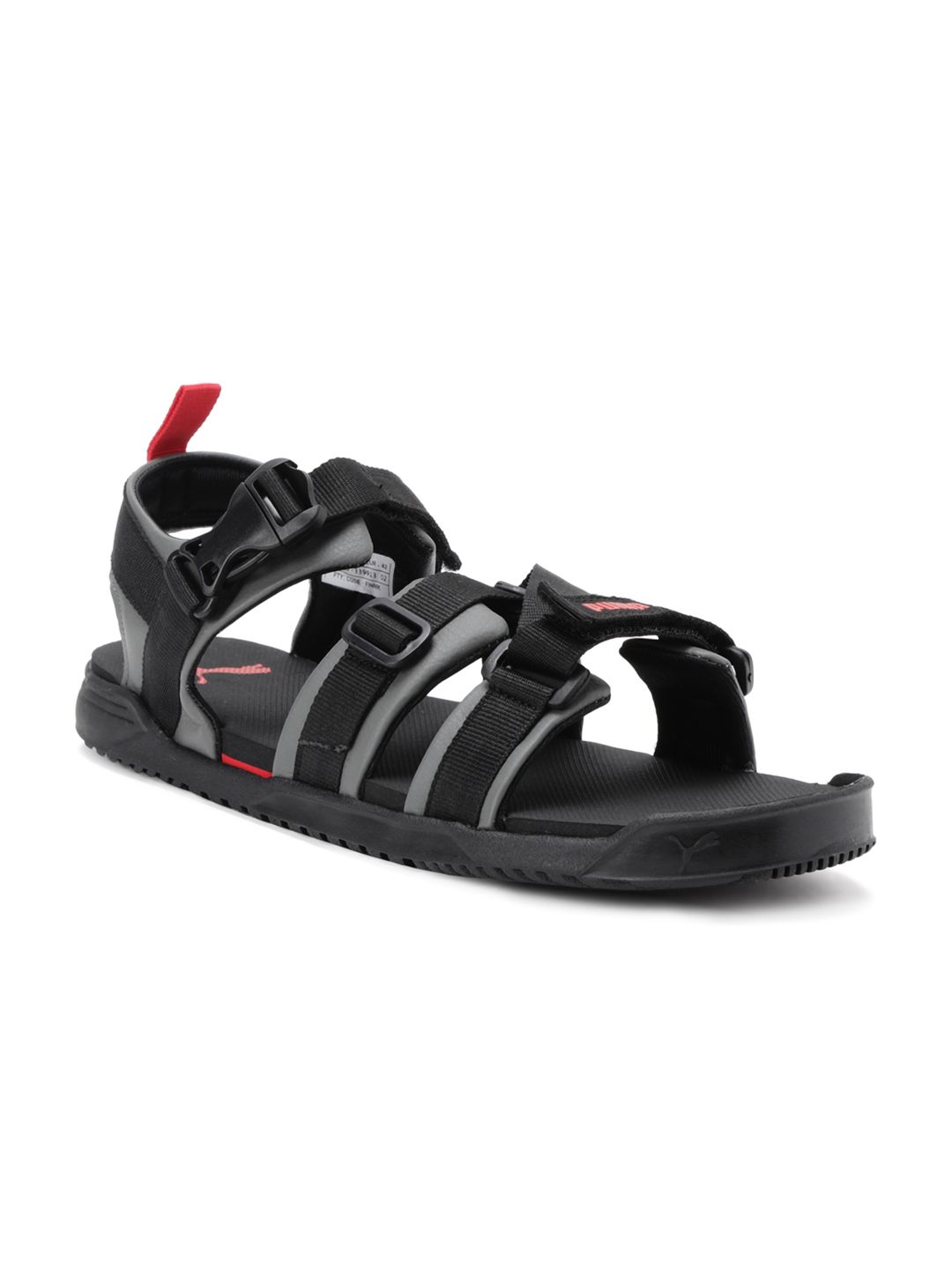 Puma Men Black & Grey Prime X IDP Sports Sandals