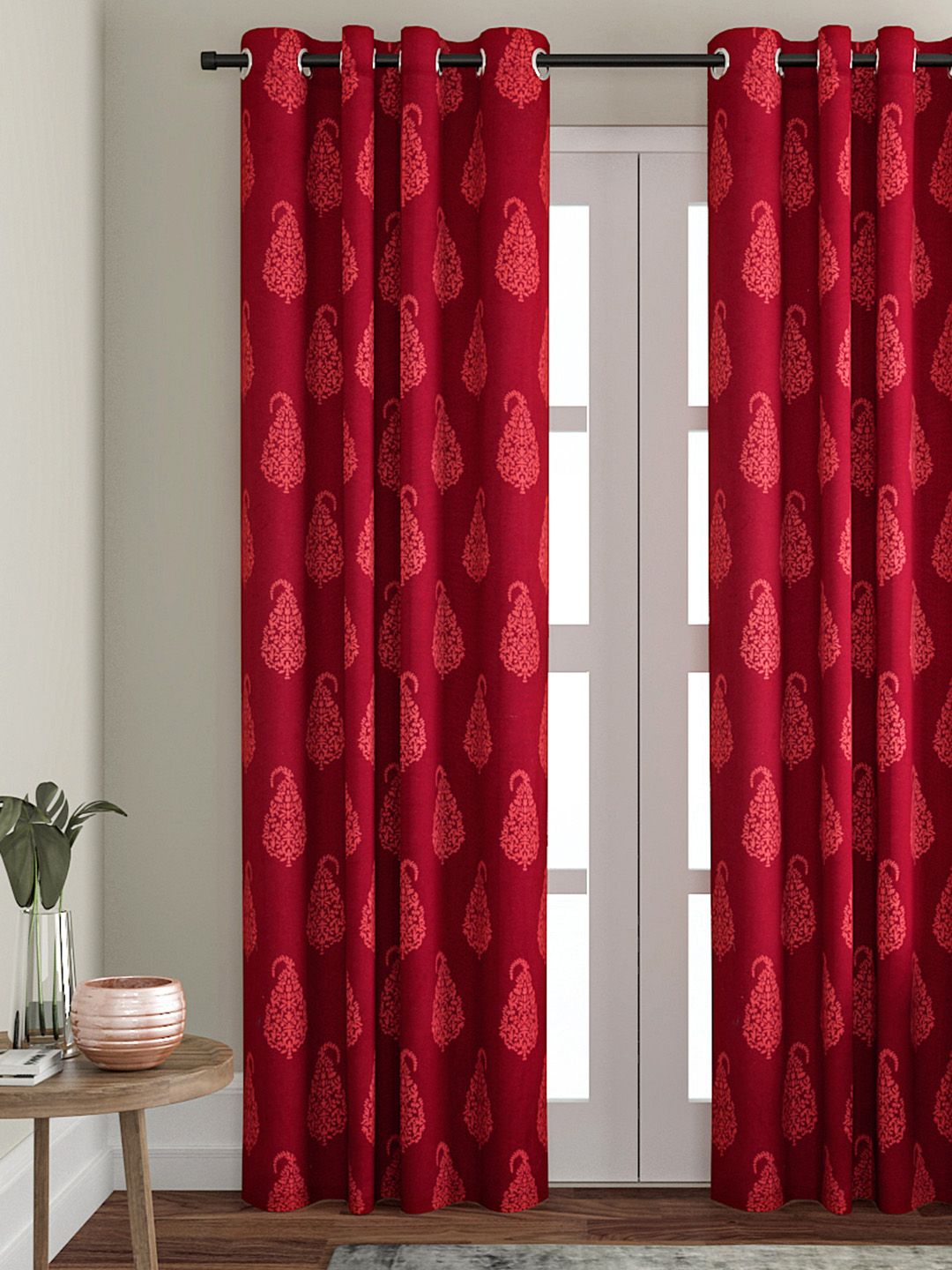 Soumya Maroon Single Long Door Curtain Price in India