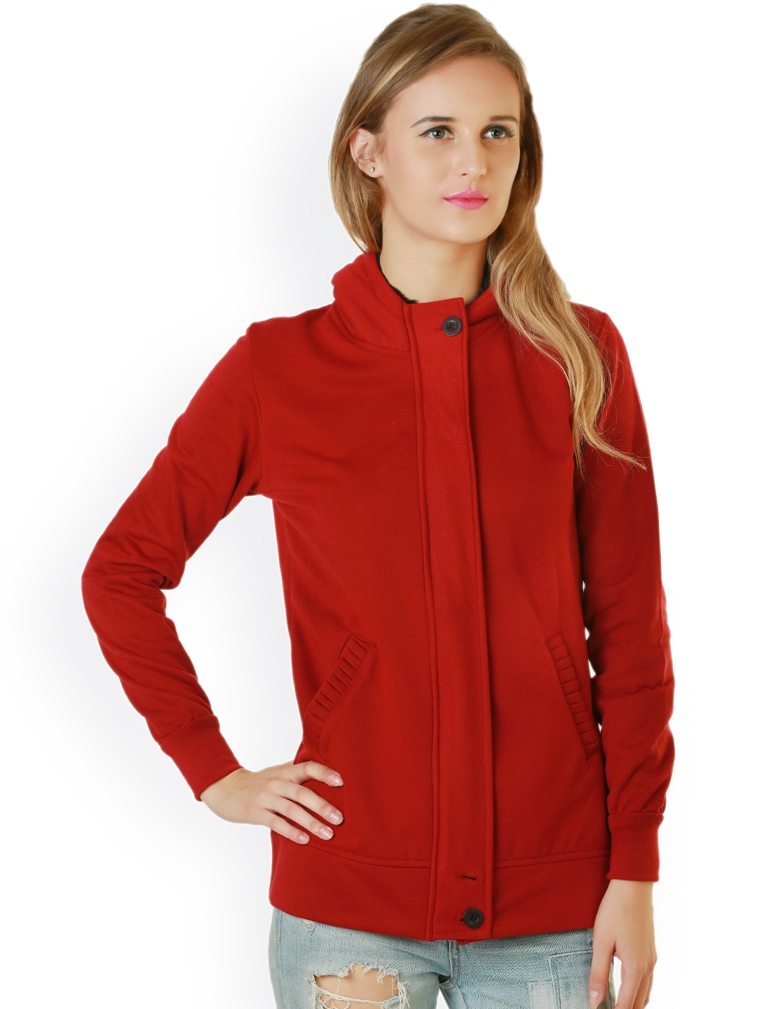 Belle Fille Red Hooded Jacket Price in India
