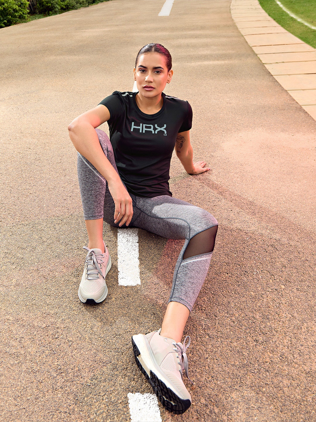 HRX by Hrithik Roshan Women Black Lunar Running T-shirt Price in India