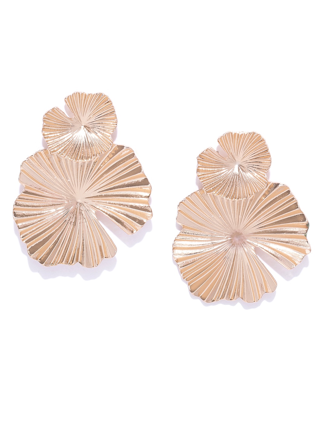 DressBerry Gold-Plated Floral Drop Earrings Price in India