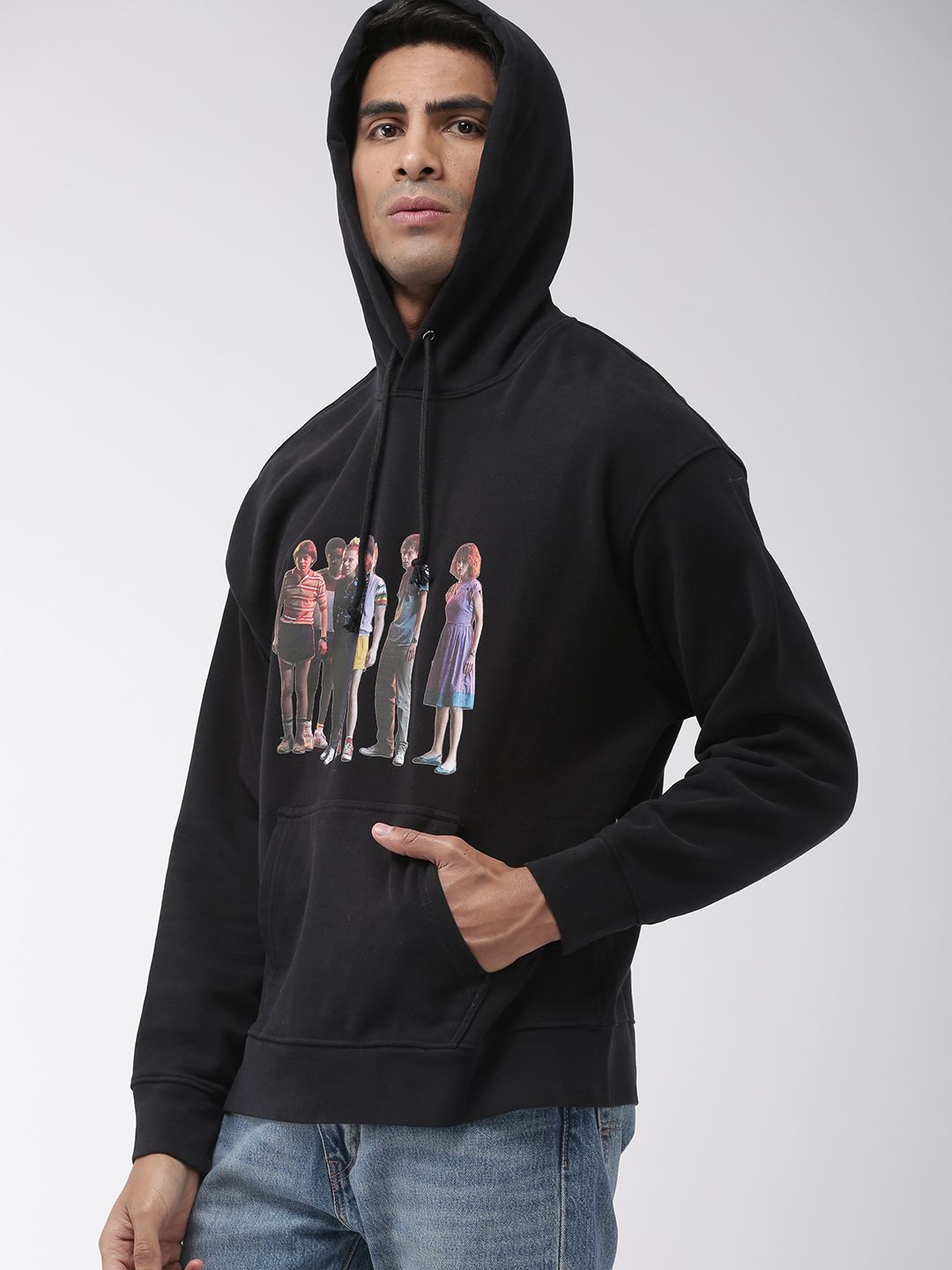 Stranger Things×Levisコラボフーディー ブラック　XSサイズ Buy Levis x Stranger Things Men Black Printed Hooded Sweatshirt