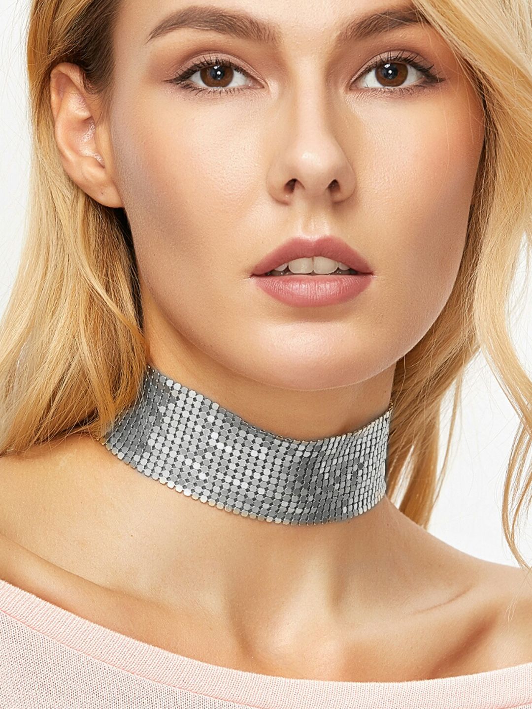 OOMPH Silver Alloy Handcrafted Choker Necklace Price in India