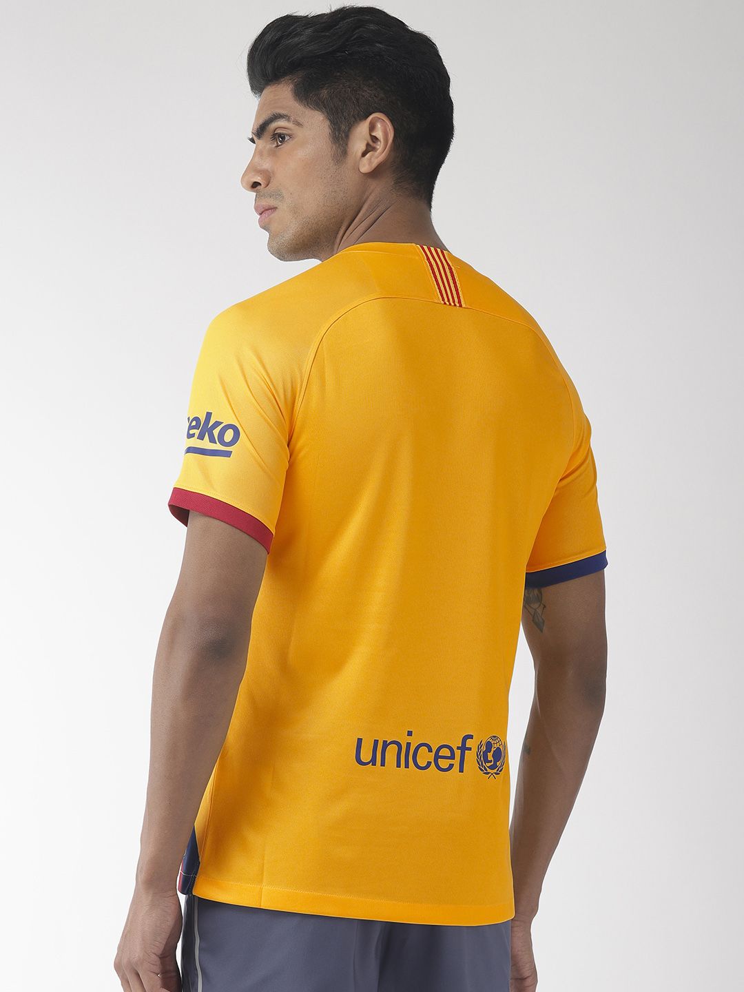 Buy Nike Men Yellow Printed Standard Fit FCB BRT STAD Dri-FIT