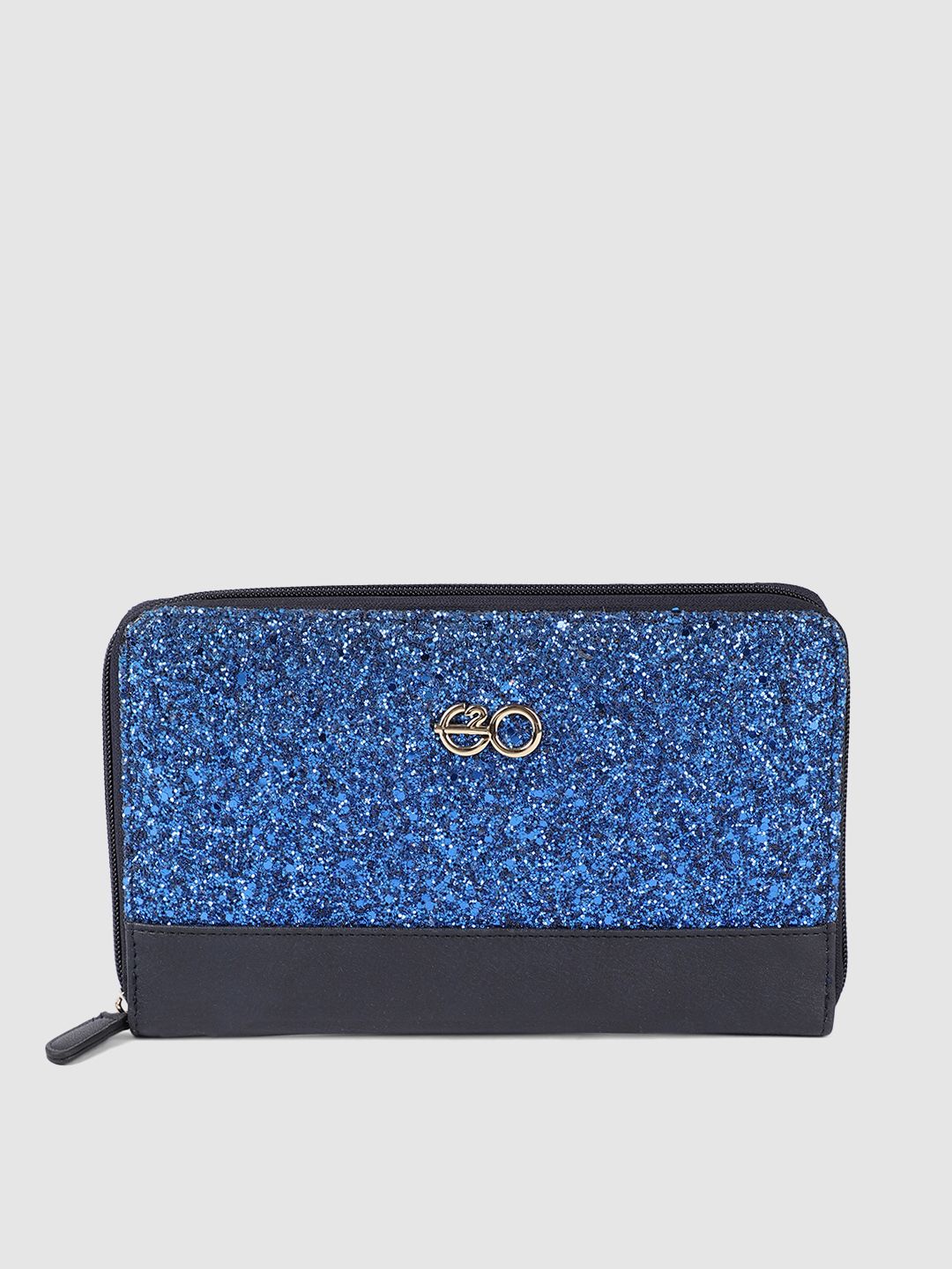 E2O Women Blue Embellished Zip Around Wallet Price in India