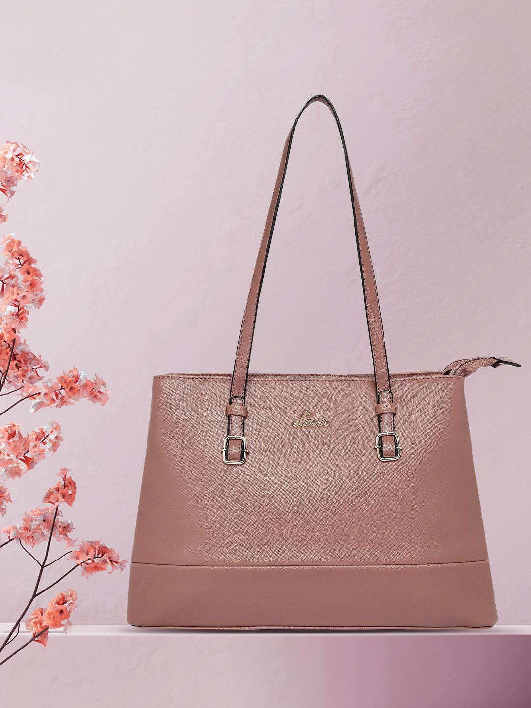 Lavie Pink Solid Shoulder Bag Price in India