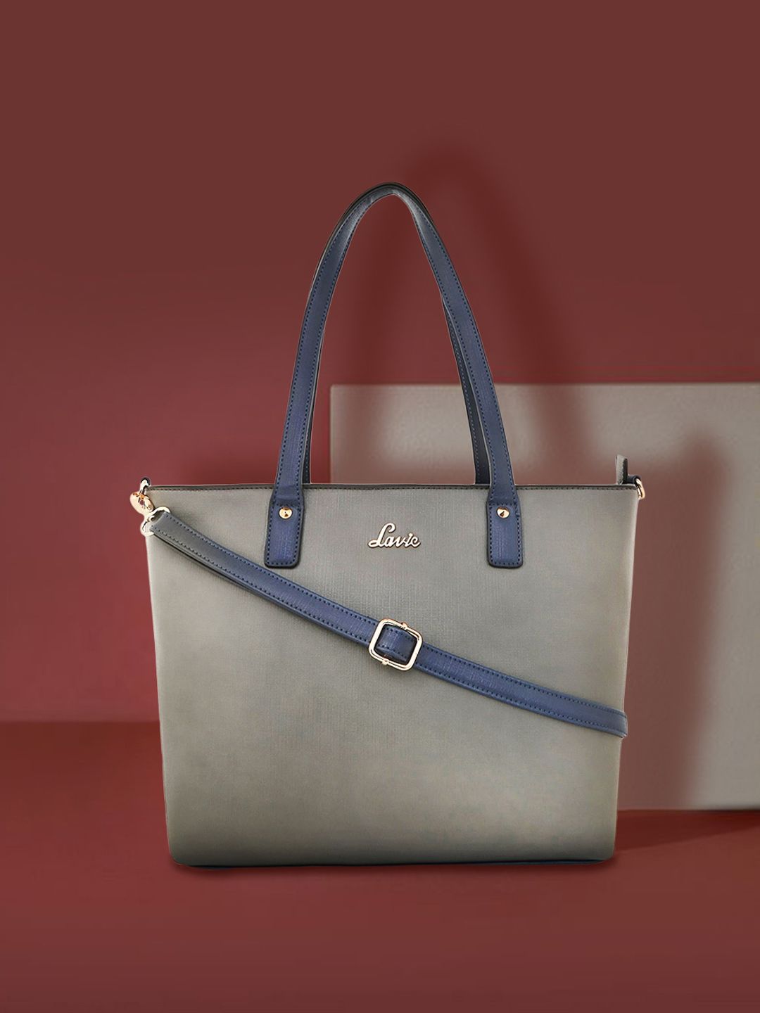 Lavie Grey Solid Shoulder Bag Price in India