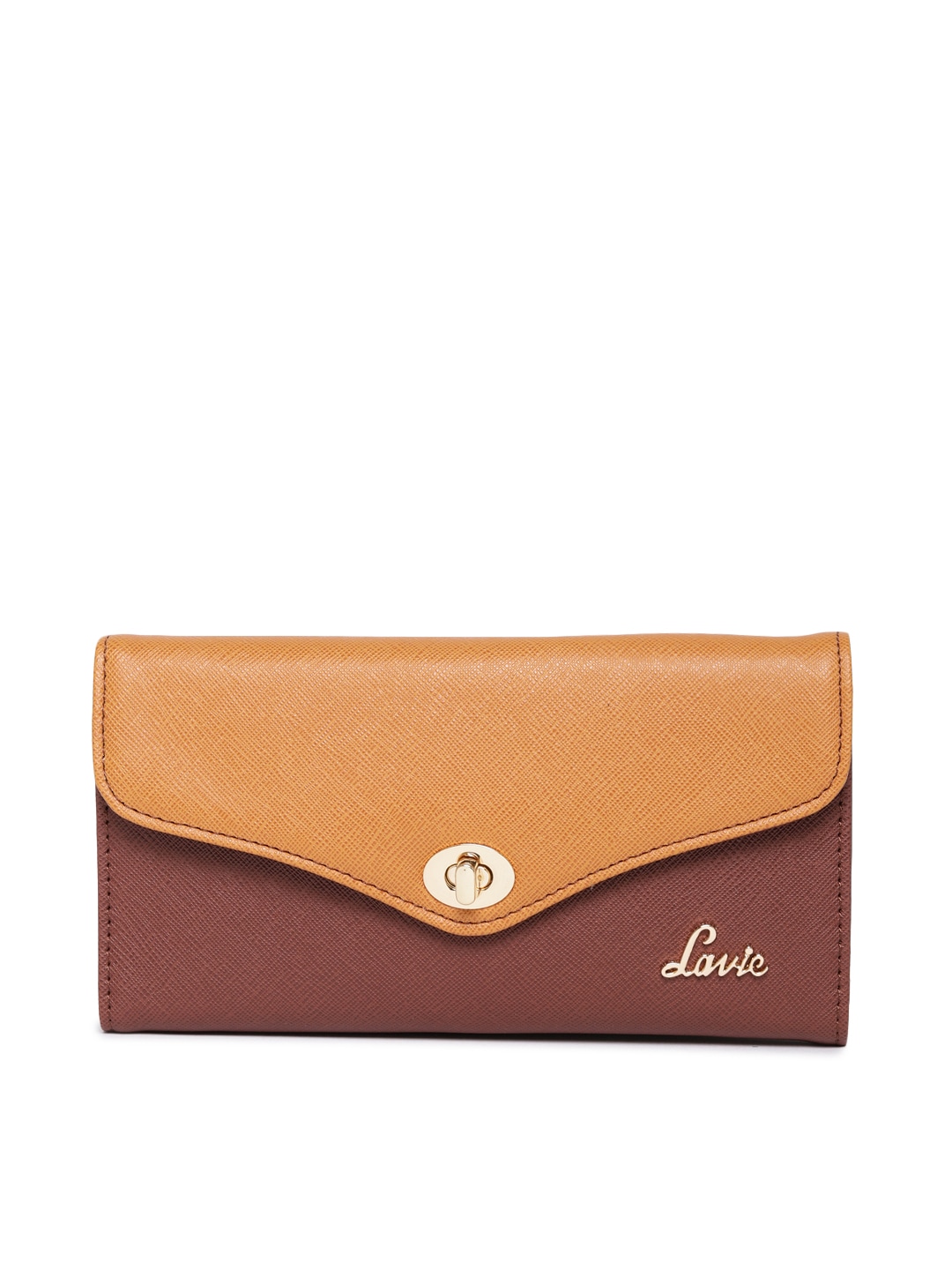Lavie Women Brown Solid Three Fold Wallet Price in India