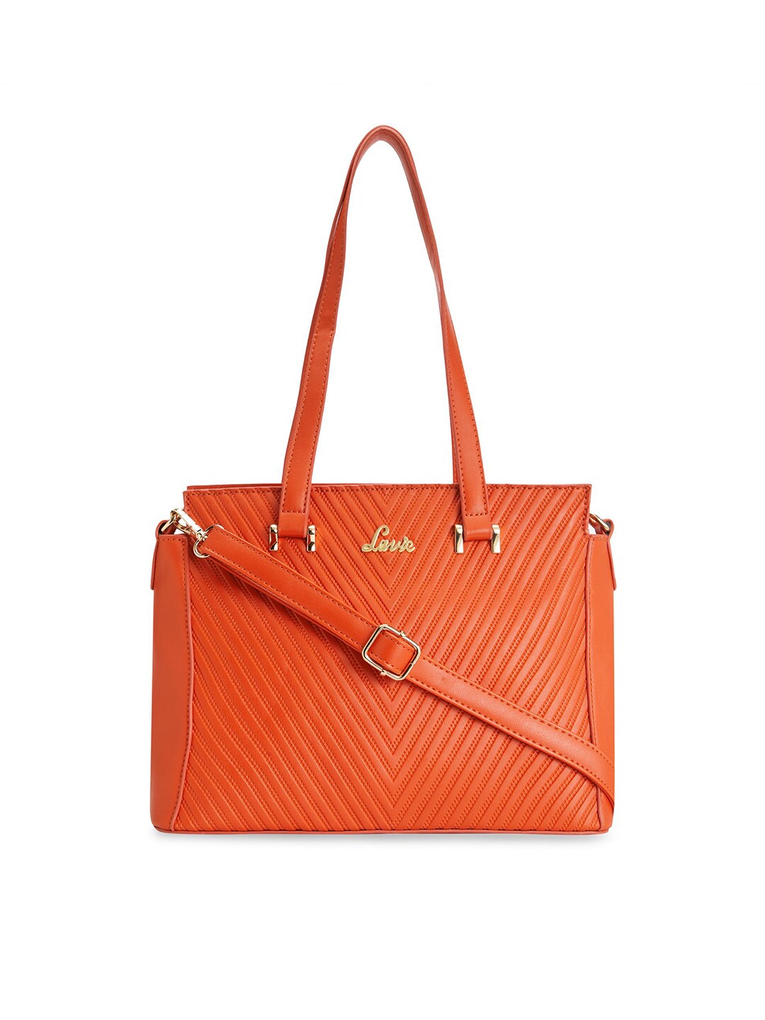 Lavie Orange Textured Shoulder Bag Price in India