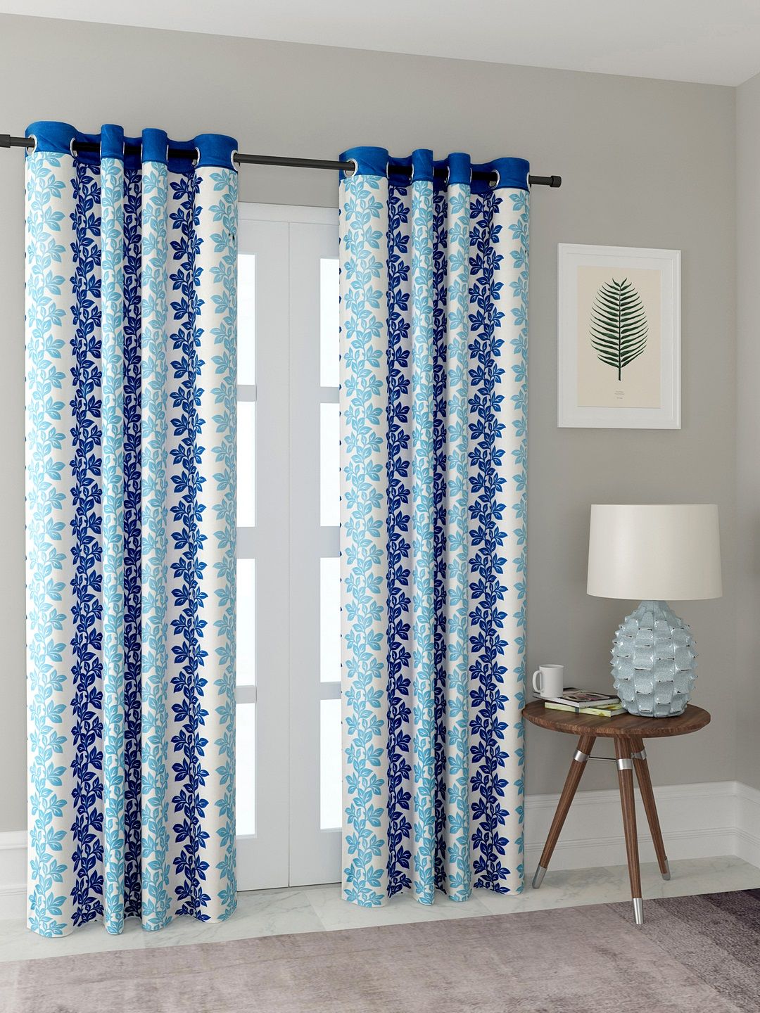 Cortina Blue Set of 2 Door Curtains Price in India