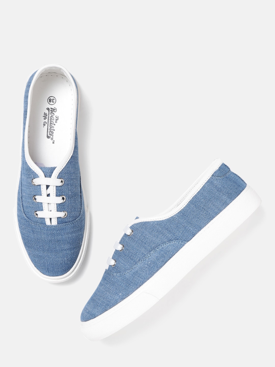 The Roadster Lifestyle Co Women Blue Solid Sneakers Price in India