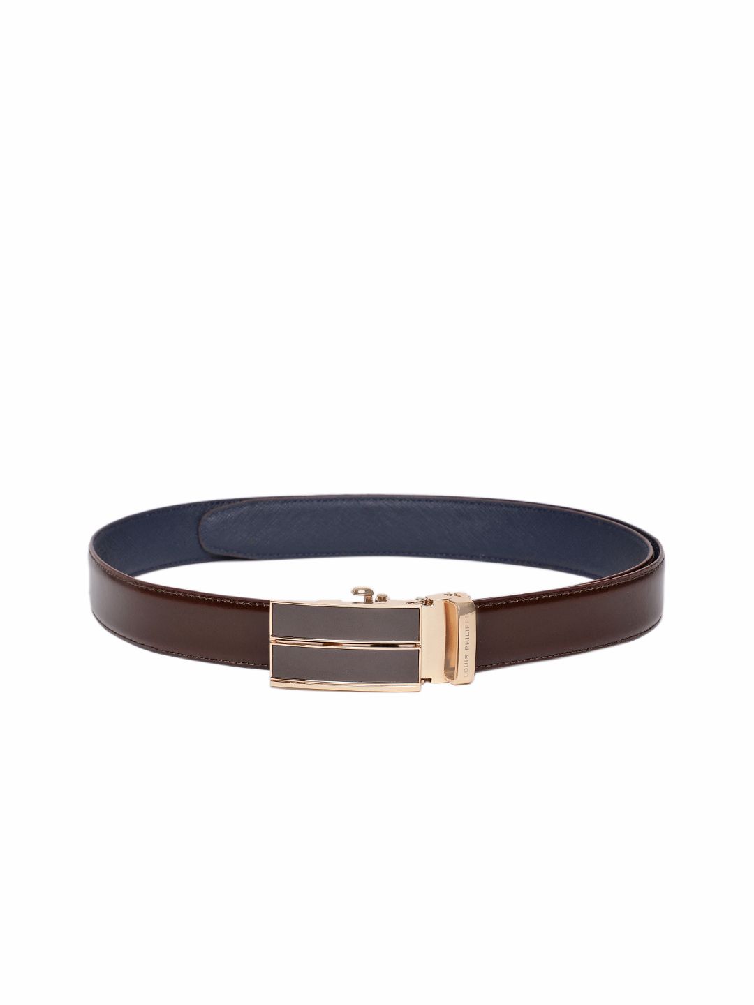 Louis Philippe Men Brown Solid Leather Belt