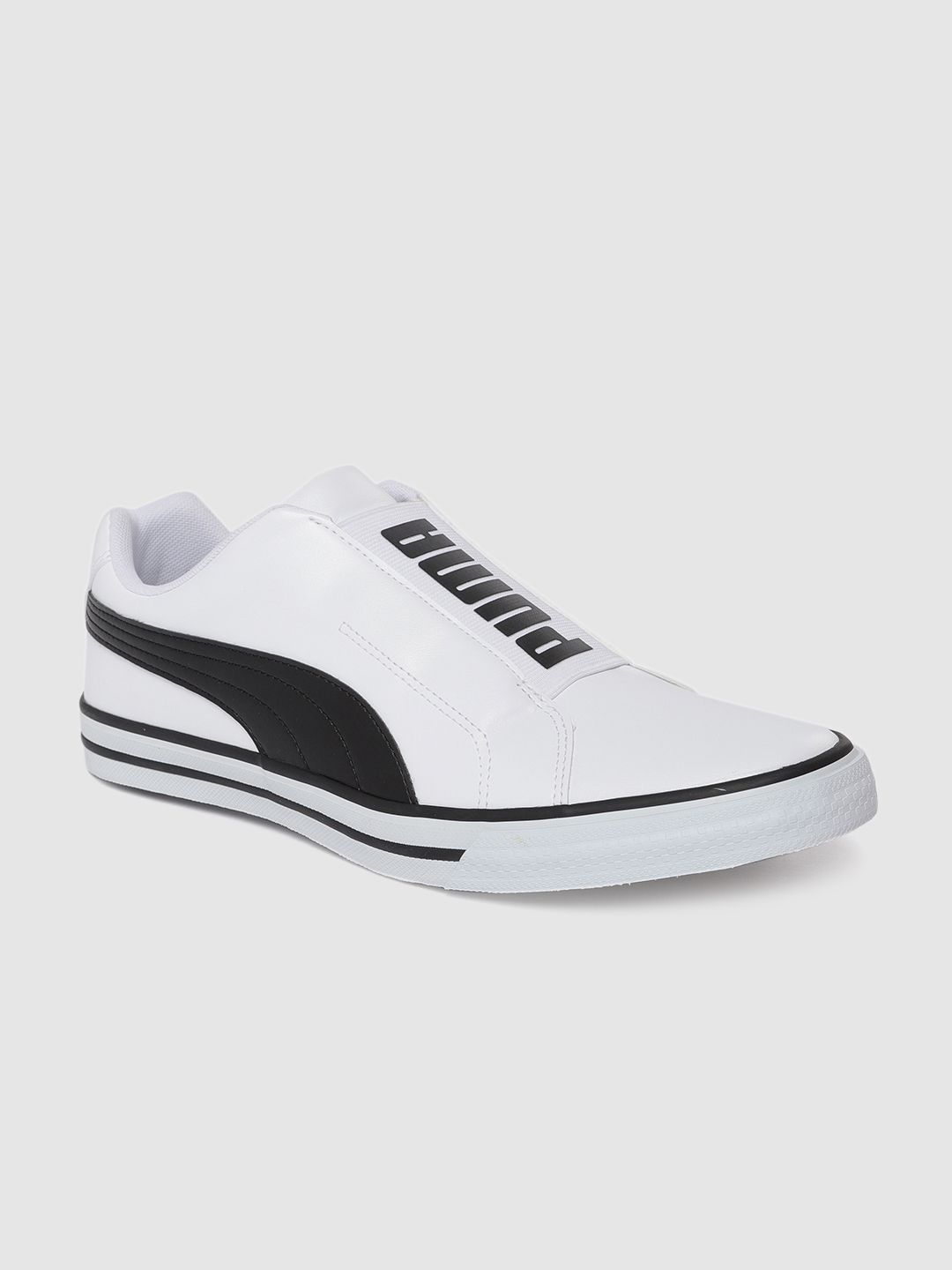 Puma Unisex White & Black Colourblocked Cappela IDP Slip-On Sneakers