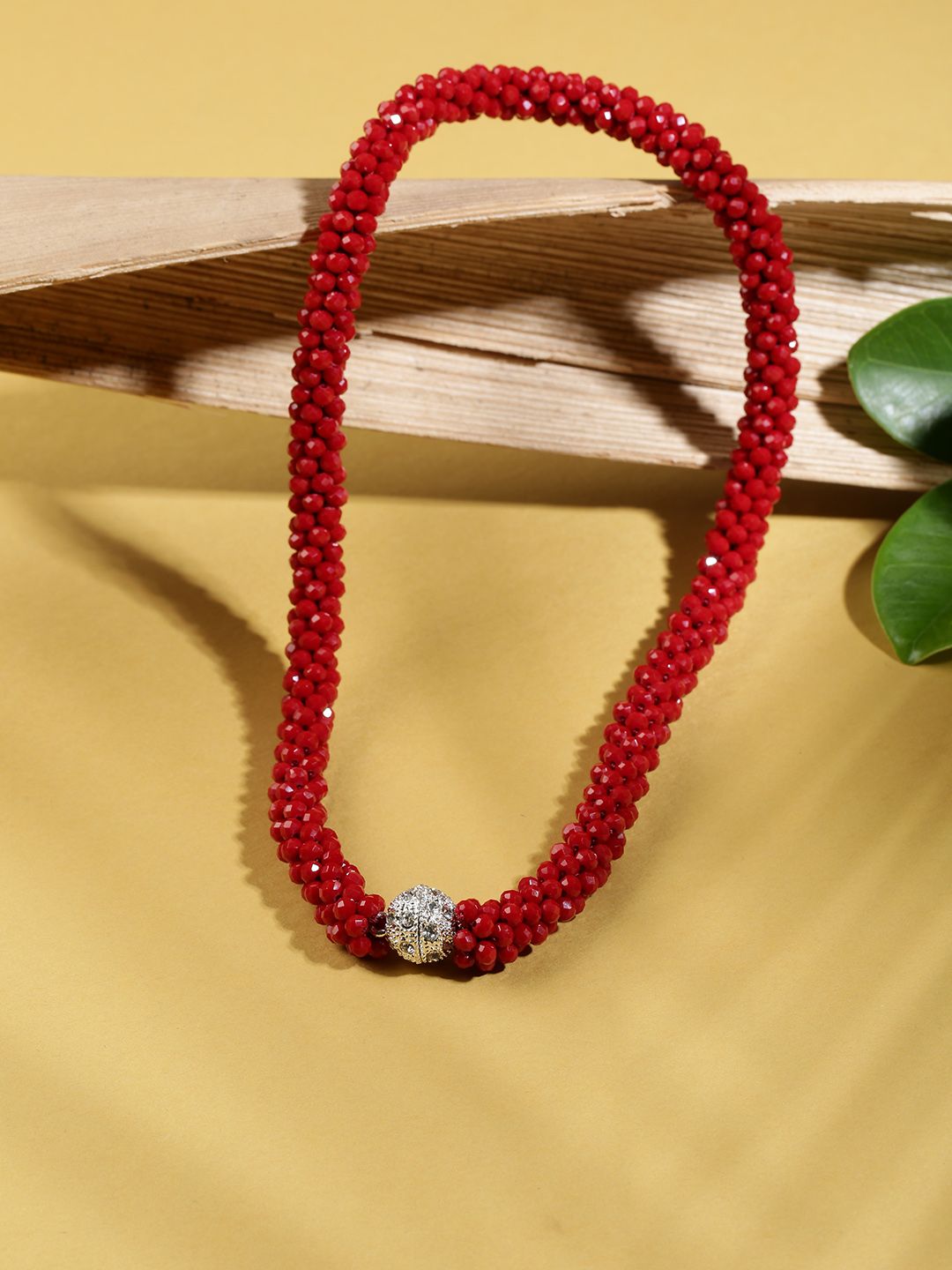Priyaasi Maroon Beaded & Handcrafted Necklace Price in India