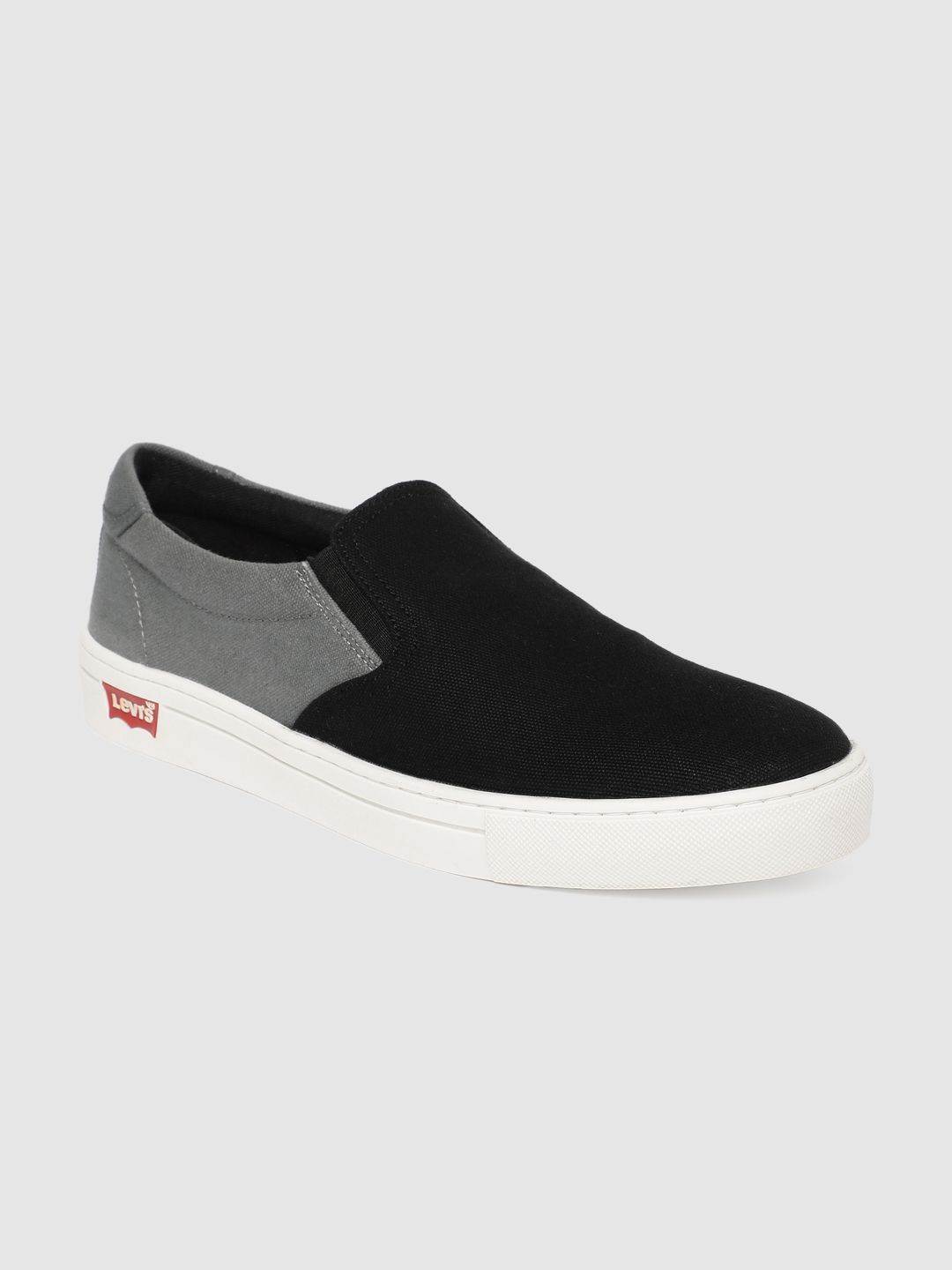 Levis Men Black & Grey Colourblocked Slip-On Sneakers