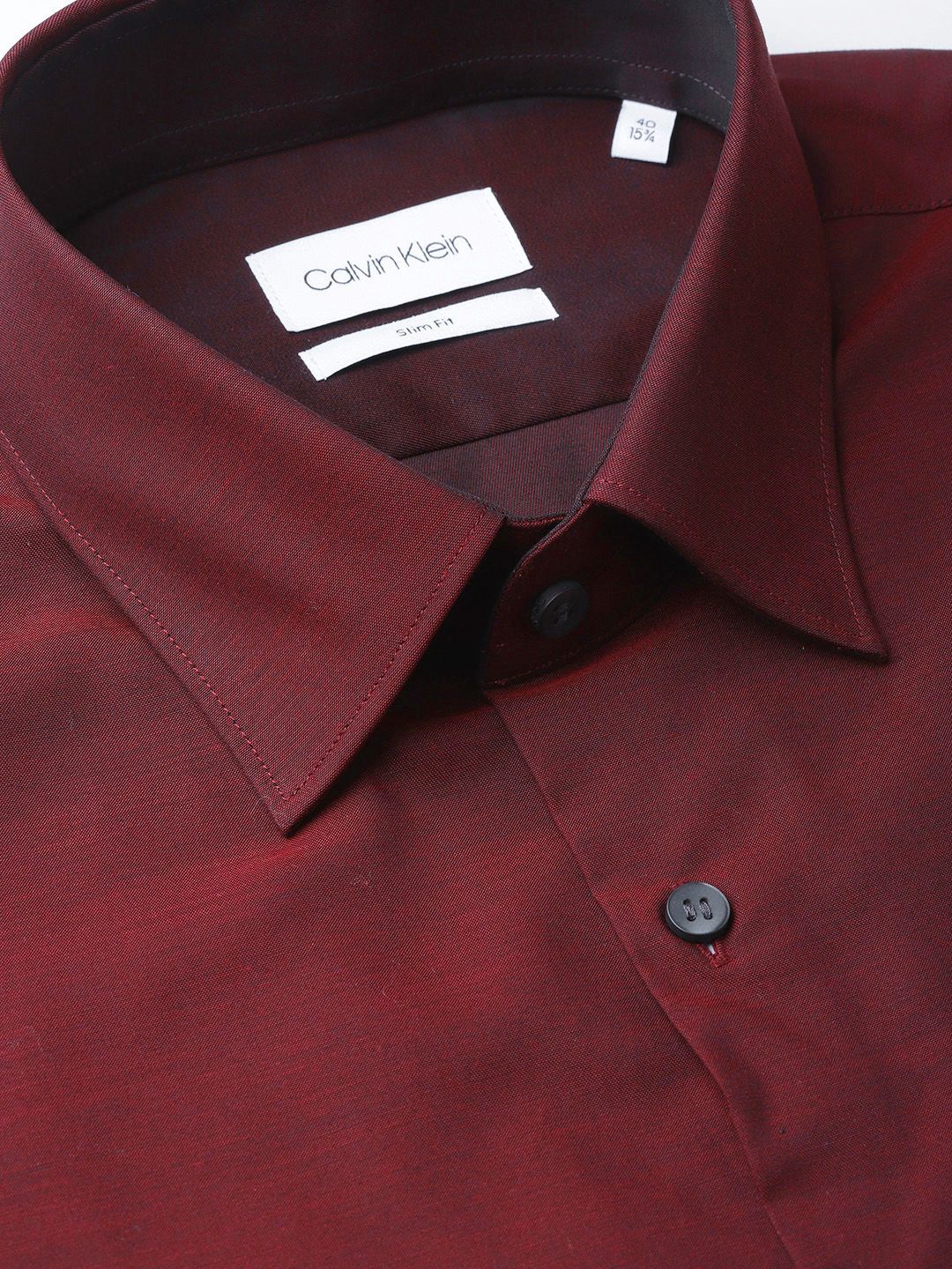 calvin klein burgundy slim fit dress shirt Calvin Klein Jeans Slim Fit Burgundy Shirt – Offracks main image 1
