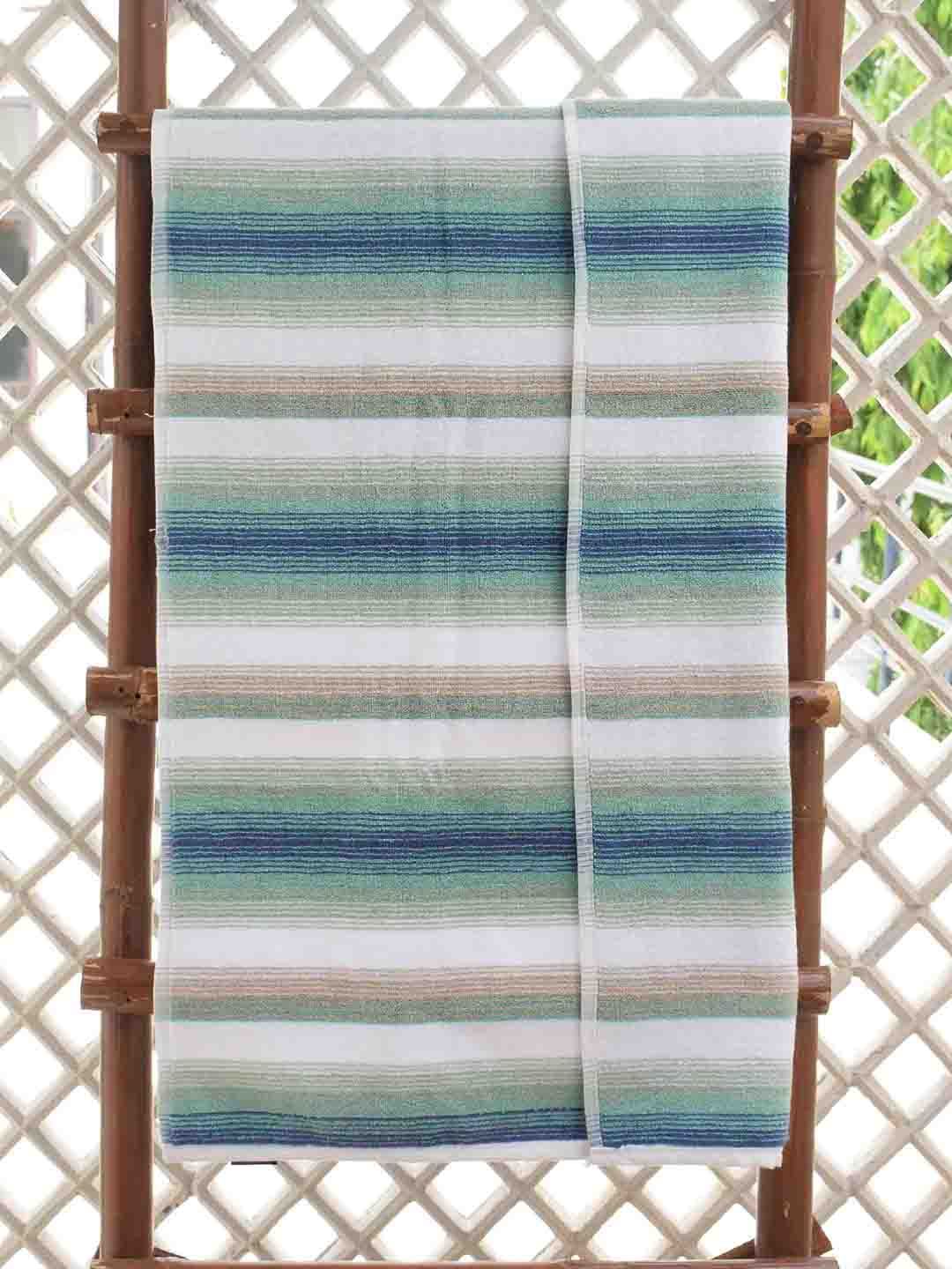 Avira Home Multicoloured Striped Cotton 600 GSM Bath Towel Price in India