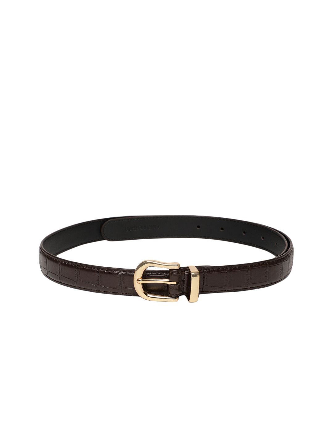 Lino Perros Women Coffee Brown Textured Belt Price in India