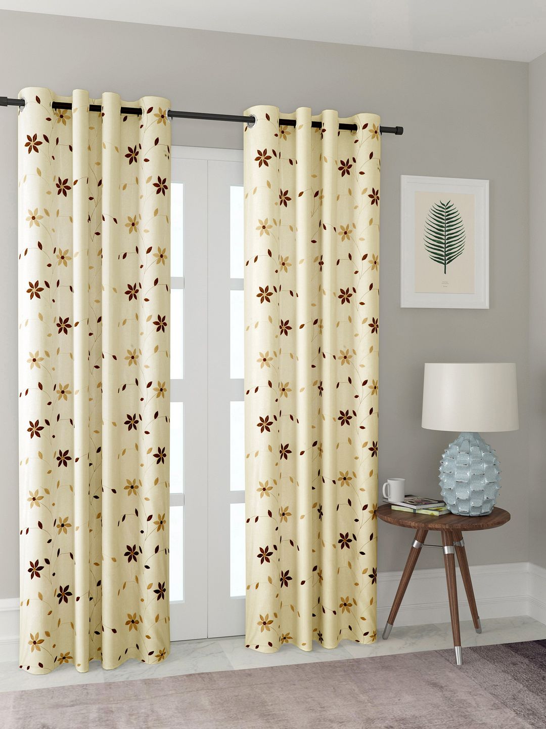 Cortina Multicoloured Set of 2 Door Curtains Price in India