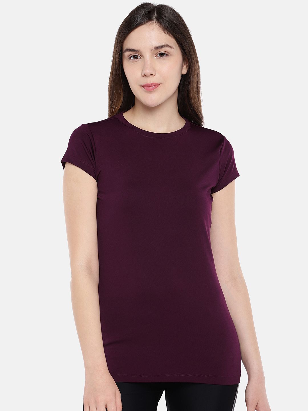 Sweet Dreams Women Burgundy Solid Lounge T-Shirt F-LAT-401 Price in India