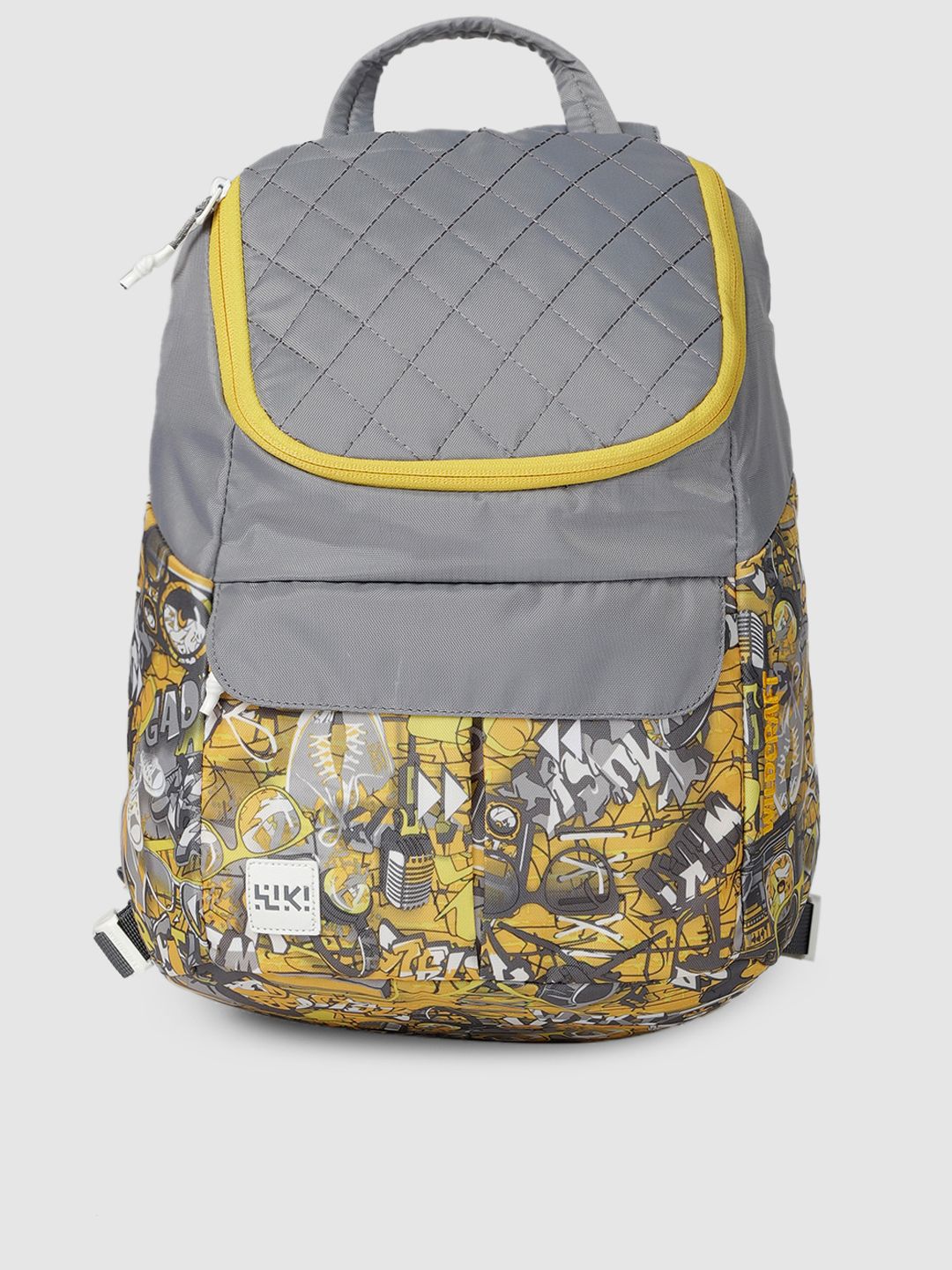 Wildcraft Women Yellow & Grey Graphic Backpack Price in India