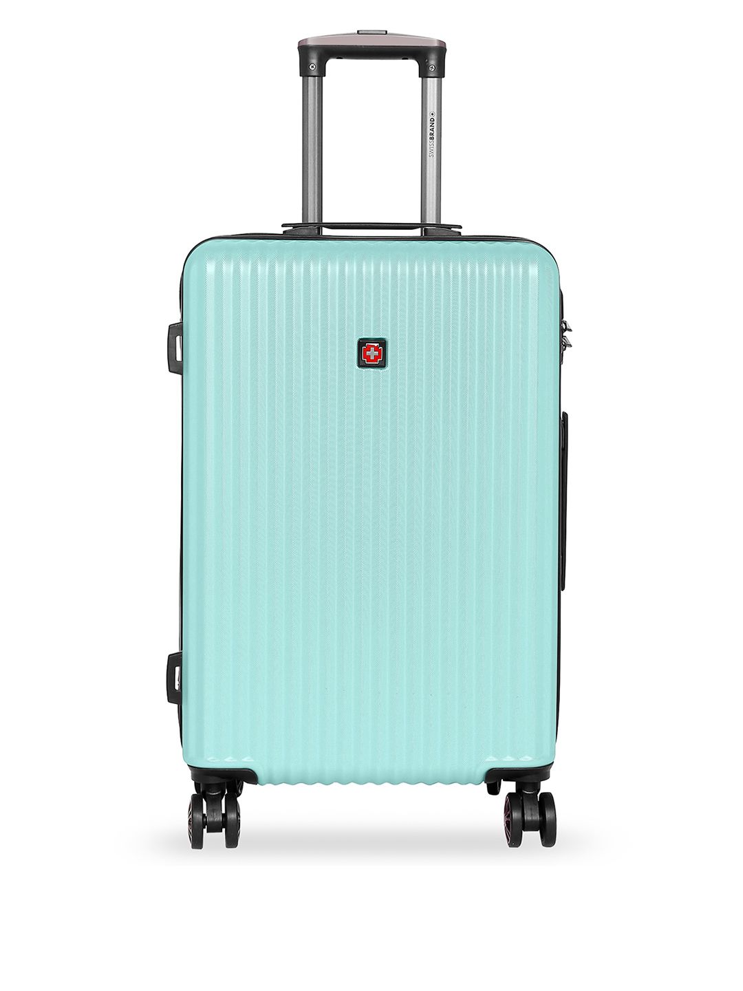 SWISS BRAND Turquoise Blue Riga Range Hard Side Cabin Trolley Bag Price in India