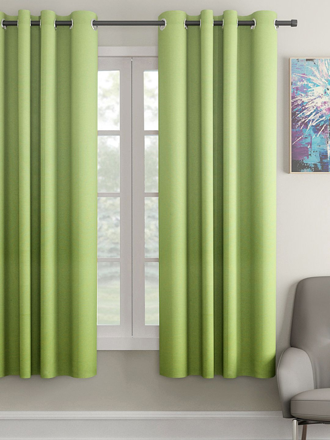Soumya Green Single Window Curtain Price in India