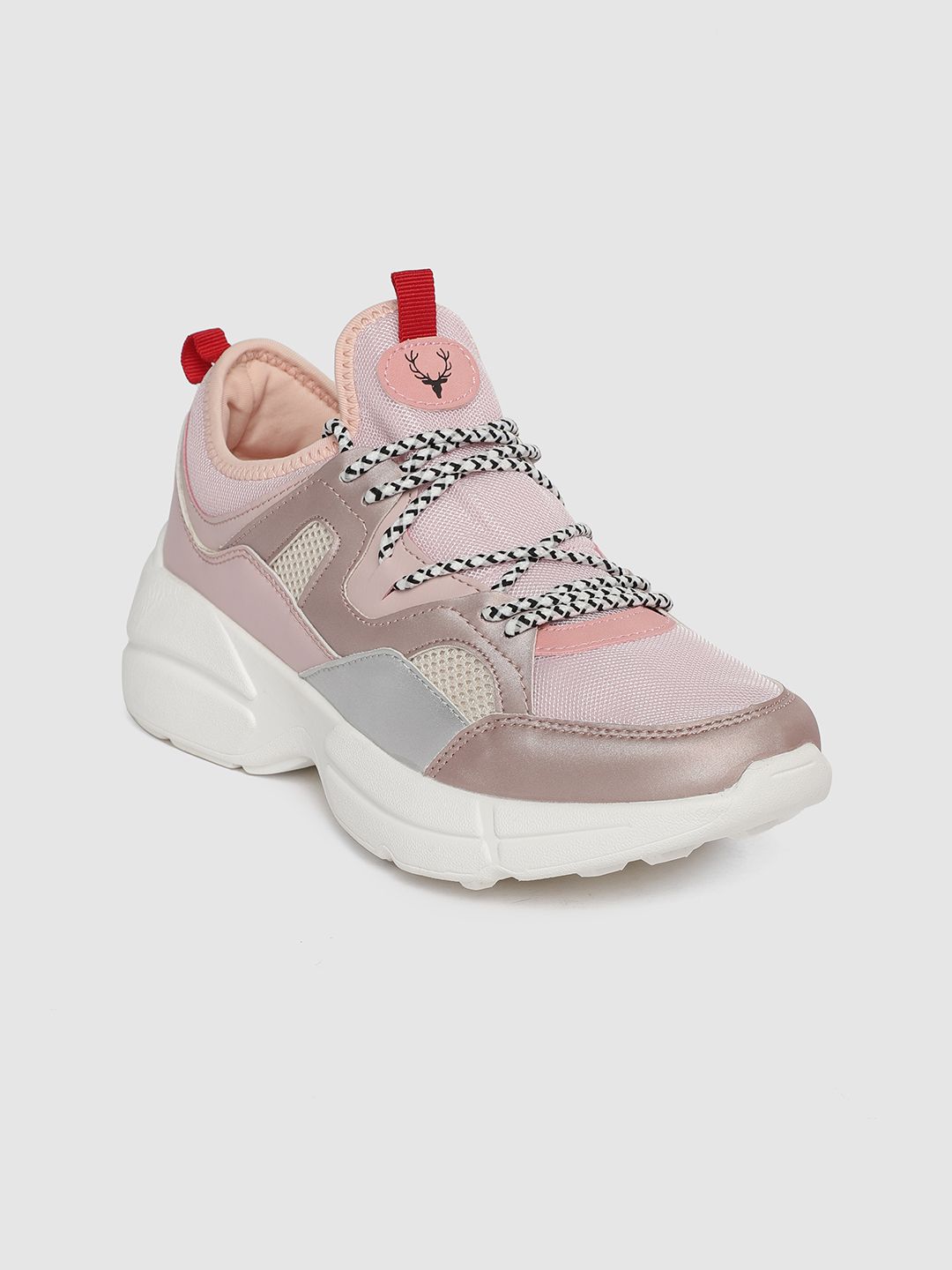 Allen Solly Women Dusty Pink Colourblocked Sneakers Price in India