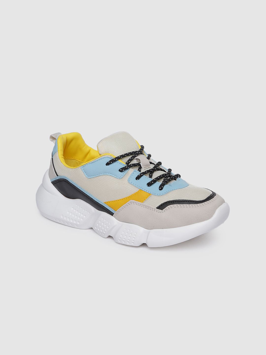 Allen Solly Women Beige & Yellow Colourblocked Sneakers Price in India