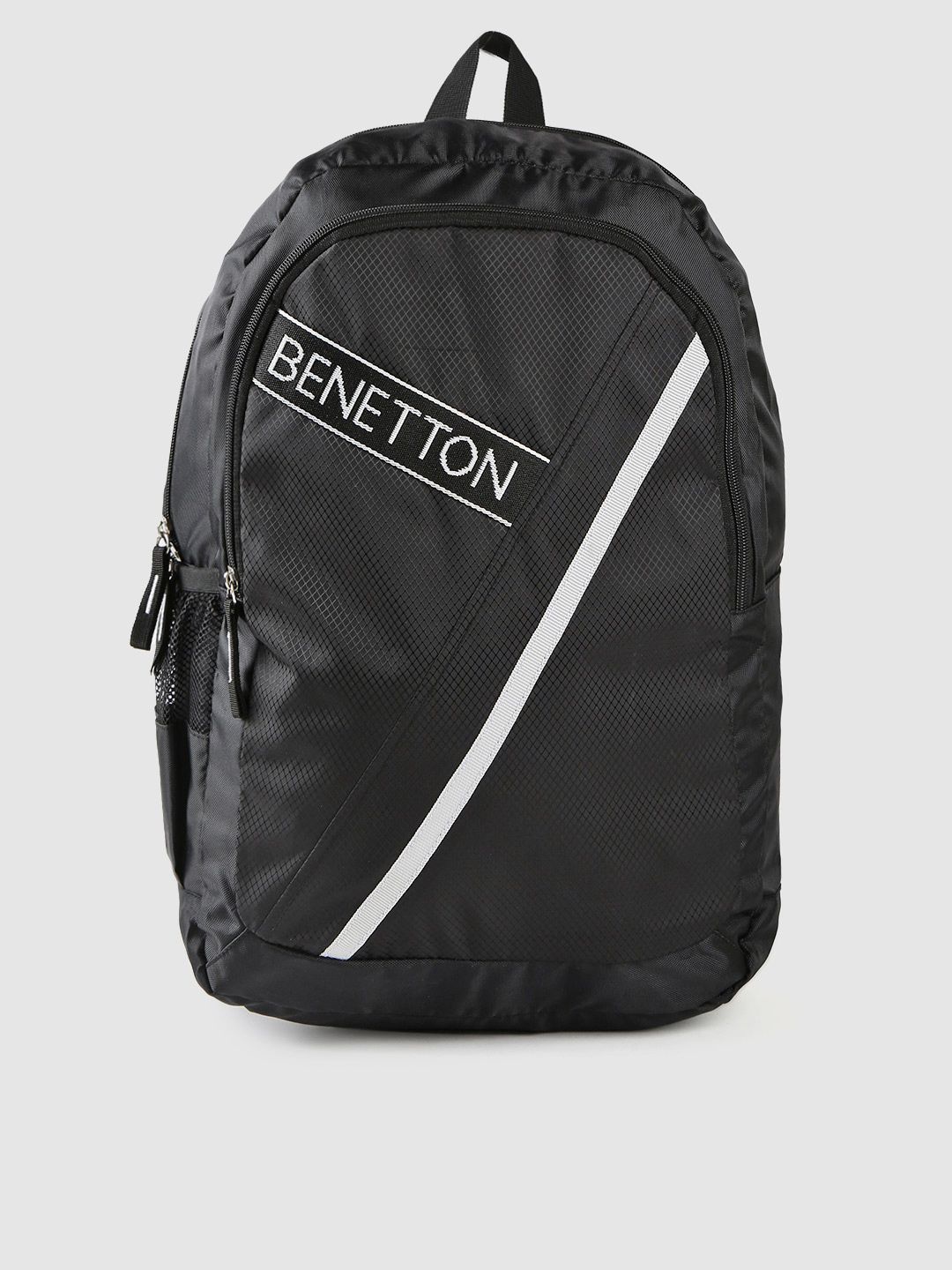 United Colors of Benetton Unisex Black Printed Laptop Backpack Price in India