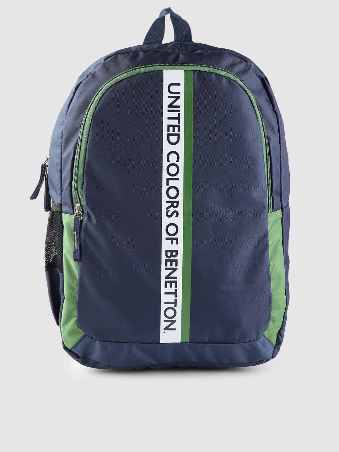 United Colors of Benetton Unisex Navy Blue Printed Backpack Price in India