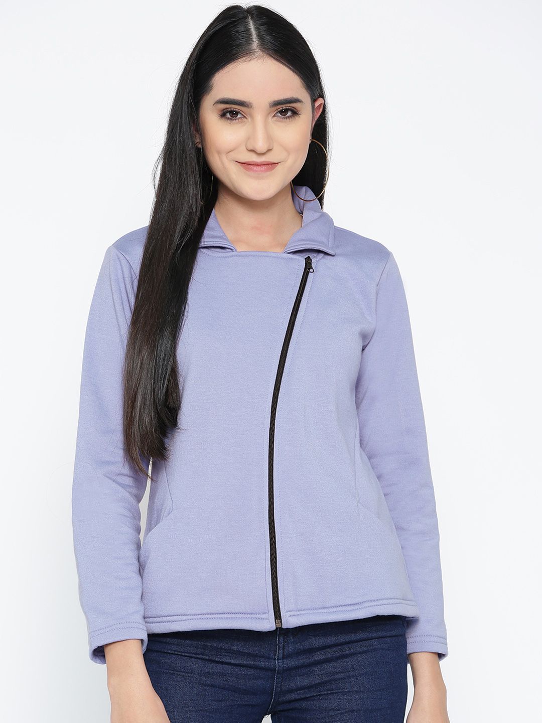 Belle Fille Women Blue Solid Tailored Jacket Price in India