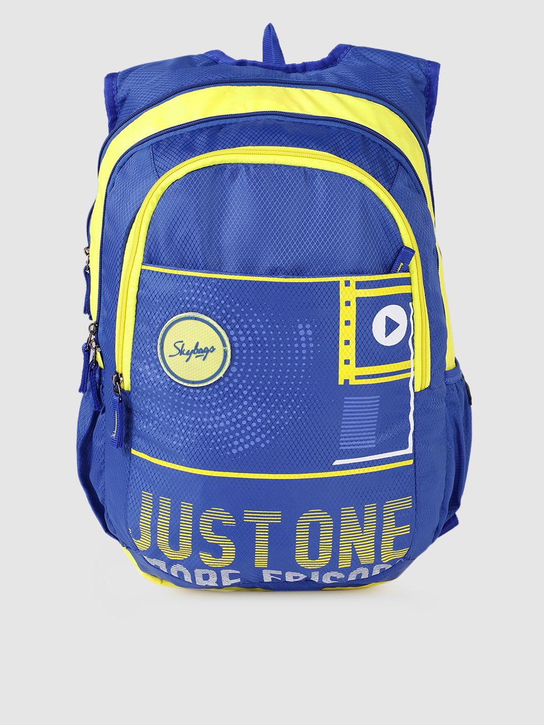 Skybags Unisex Blue & Yellow Printed Komet 05 Laptop Backpack Price in India