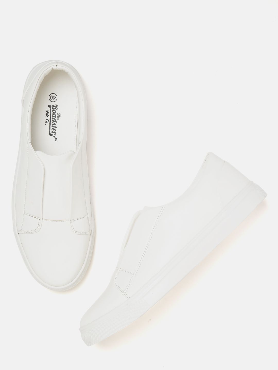The Roadster Lifestyle Co Women White Slip-On Sneakers Price in India