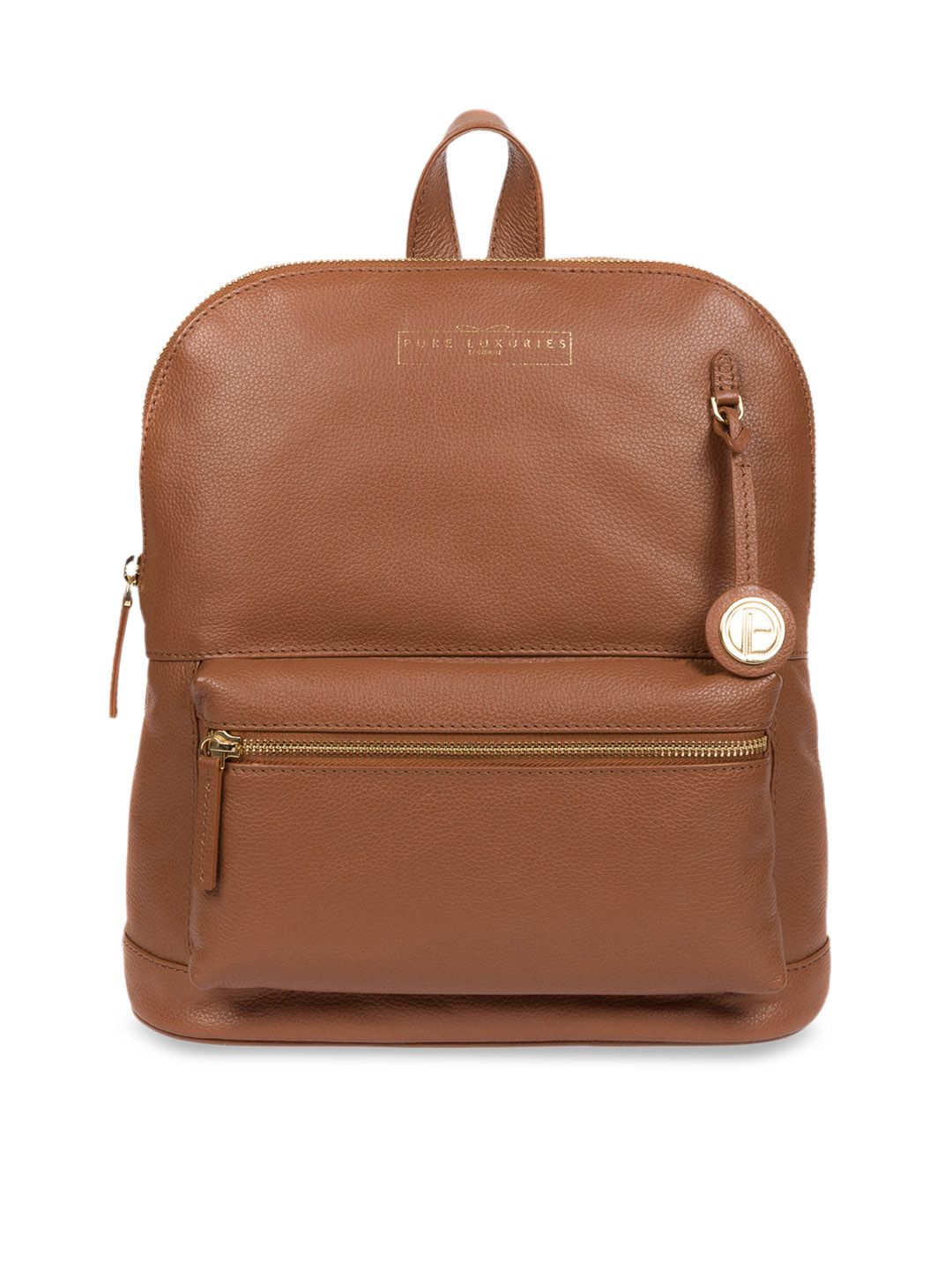 PURE LUXURIES LONDON Women Tan Brown Solid Genuine Leather Kinsley Backpack Price in India