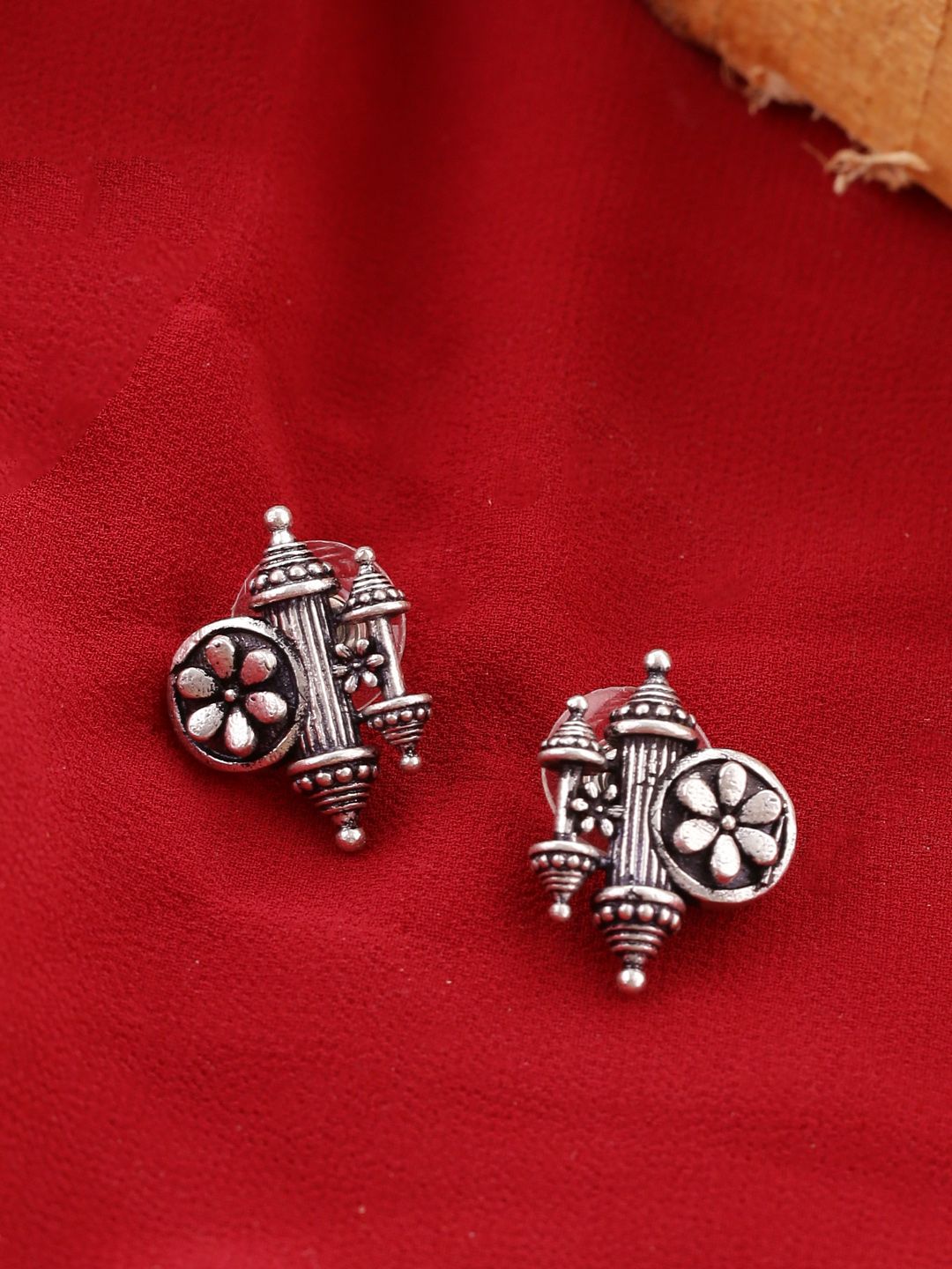 Voylla Silver-Plated Contemporary Oxidised Studs Price in India