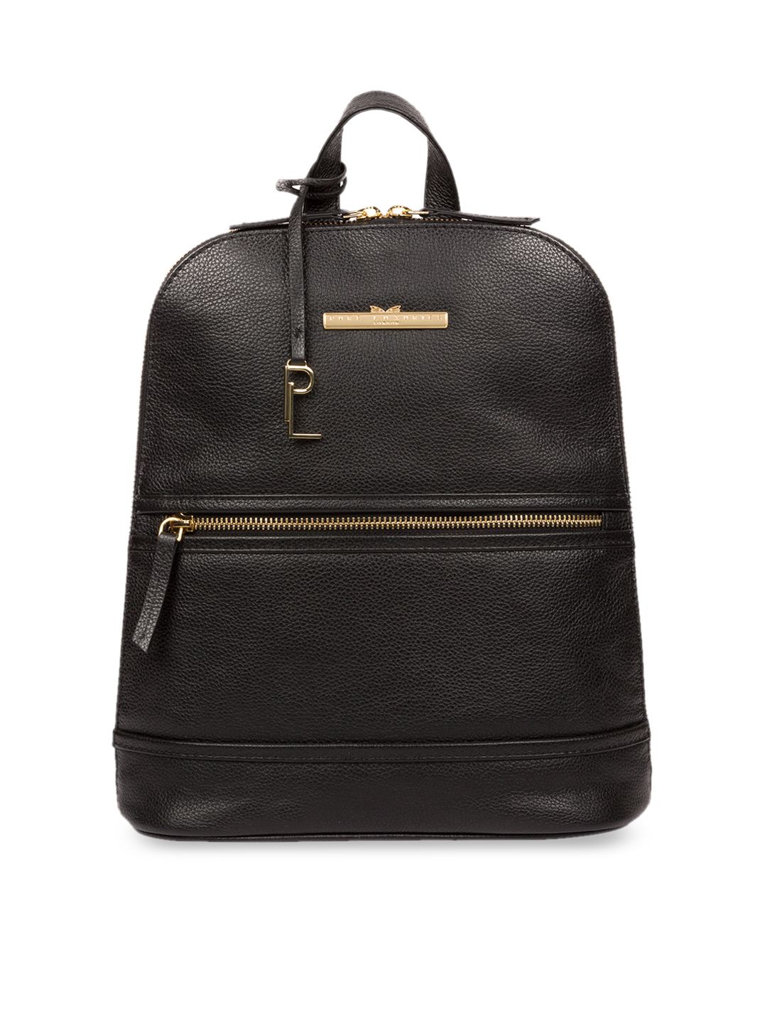 PURE LUXURIES LONDON Women Black Solid Genuine Leather Elland Backpack Price in India