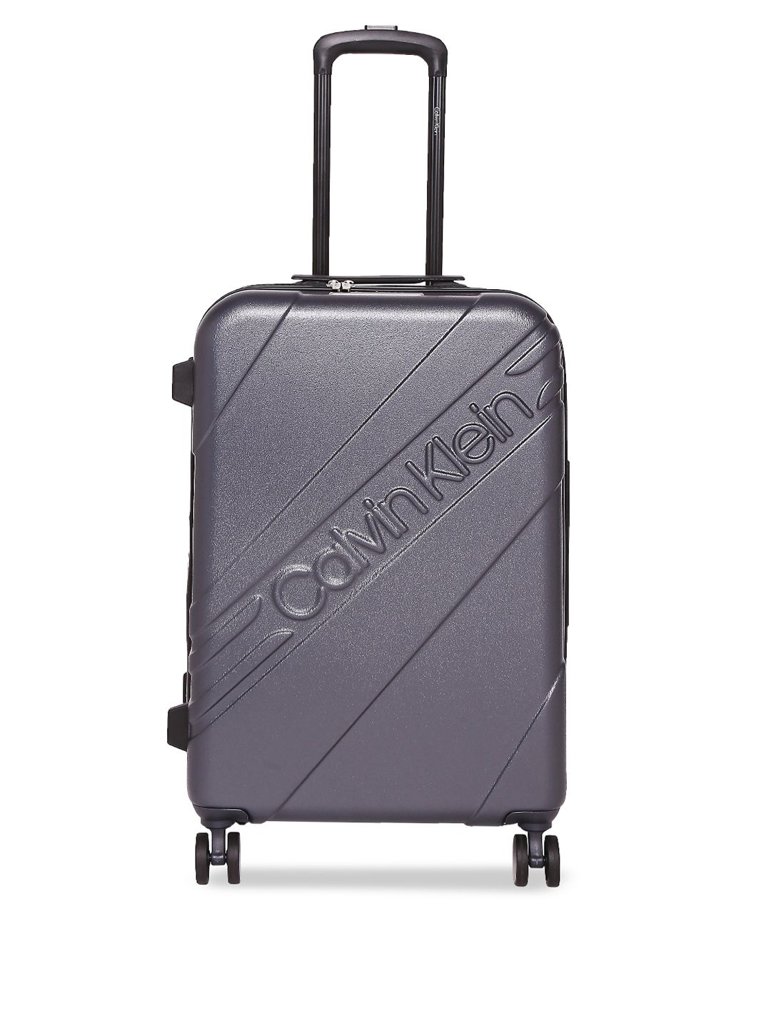 Calvin Klein Grey Solid Cheer Hard-Sided Large Trolley Suitcase Price in India