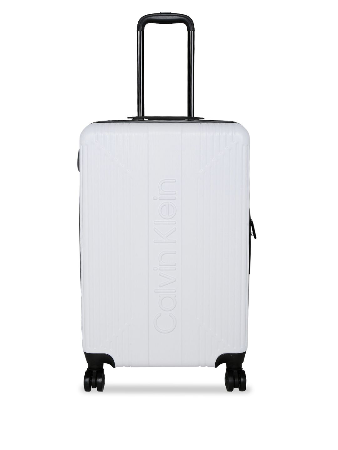 Calvin Klein White Solid The Standard HS Hard-Sided Medium Trolley Suitcase Price in India