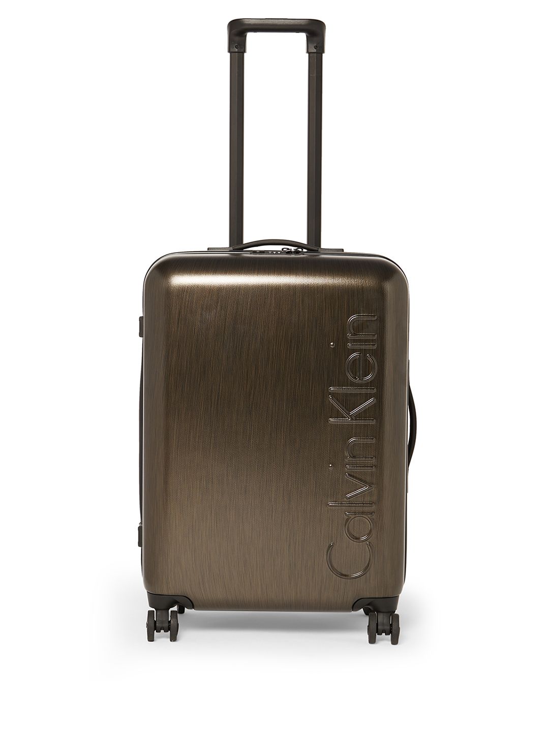 Calvin Klein Bronze Solid South Hampton Hard-Sided Medium Trolley Suitcase Price in India