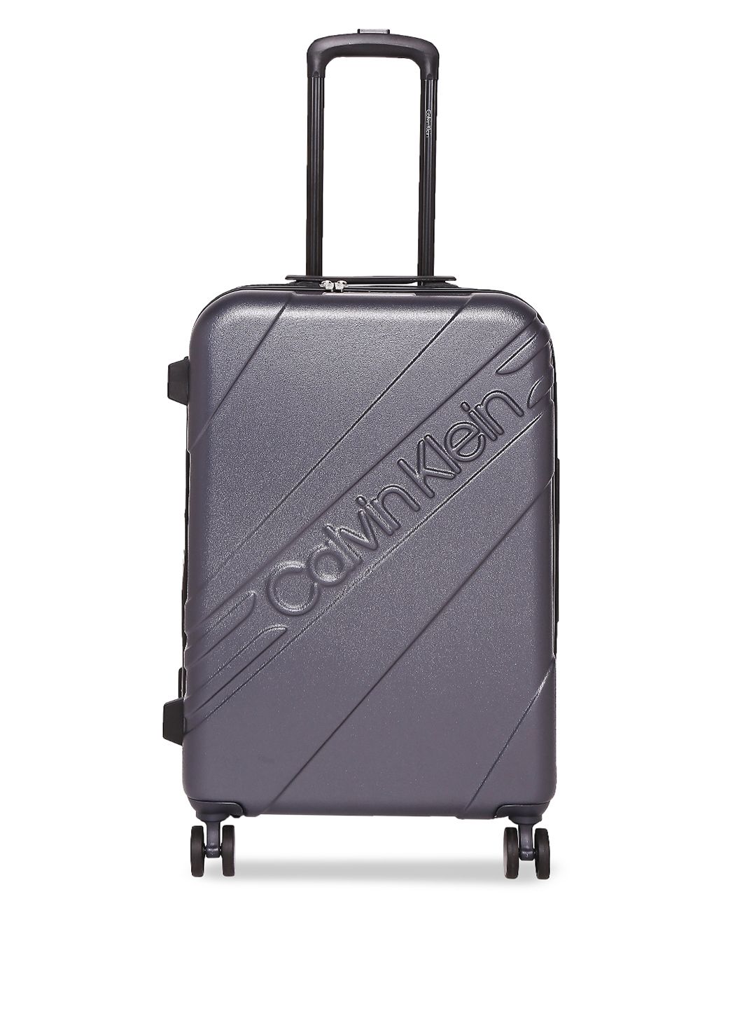 Calvin Klein Grey Solid Cheer Hard-Sided Medium Trolley Suitcase Price in India