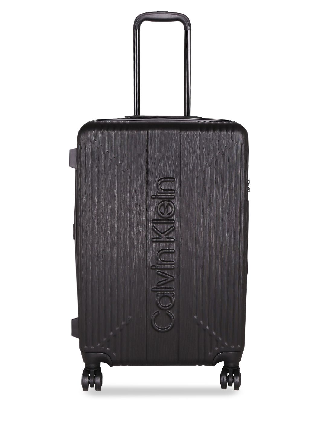 Calvin Klein Black Solid The Standard HS Hard-Sided Cabin Trolley Suitcase Price in India