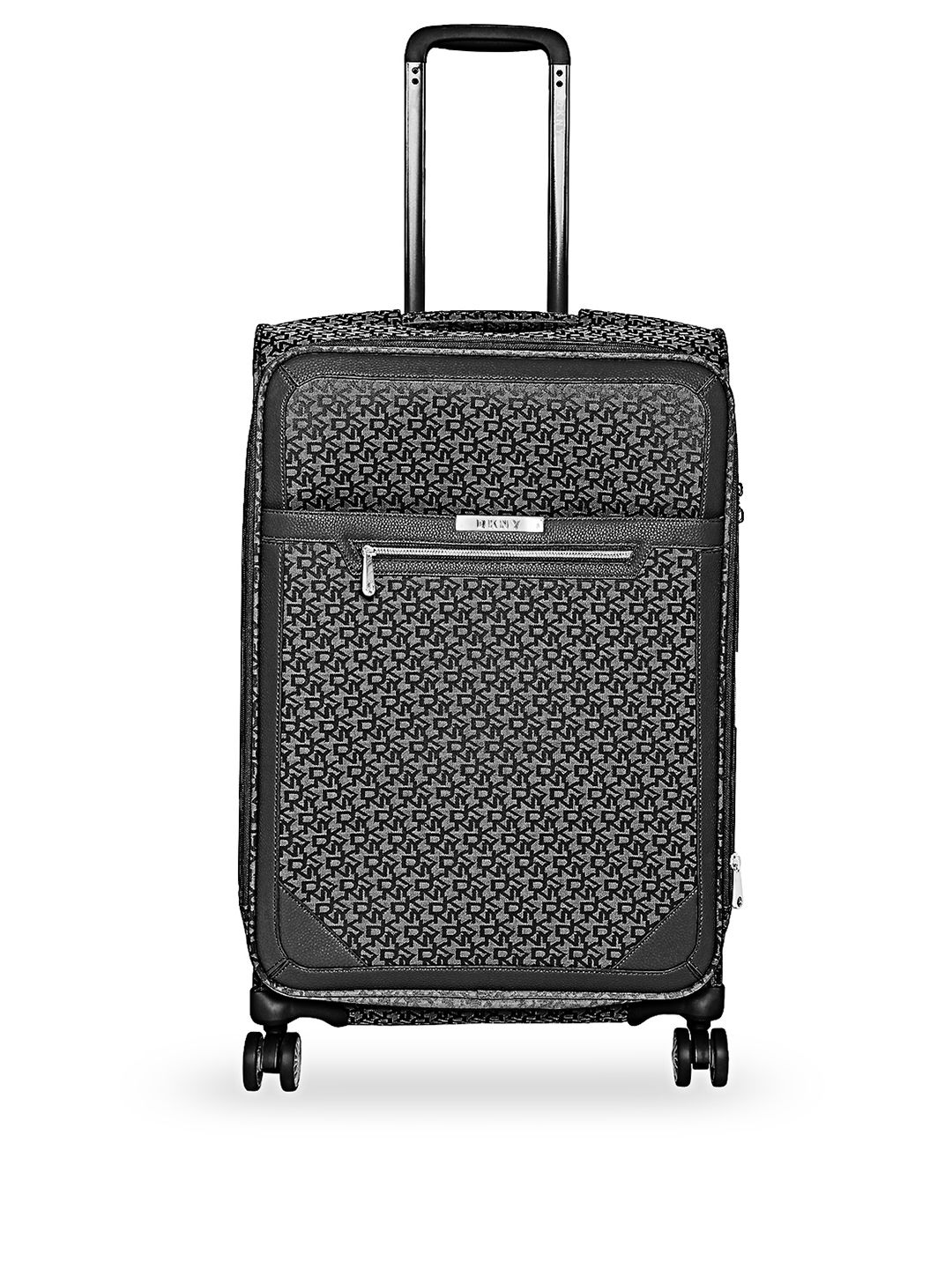 DKNY Black Patterned Signature Softs Soft-Sided Cabin Trolley Suitcase Price in India