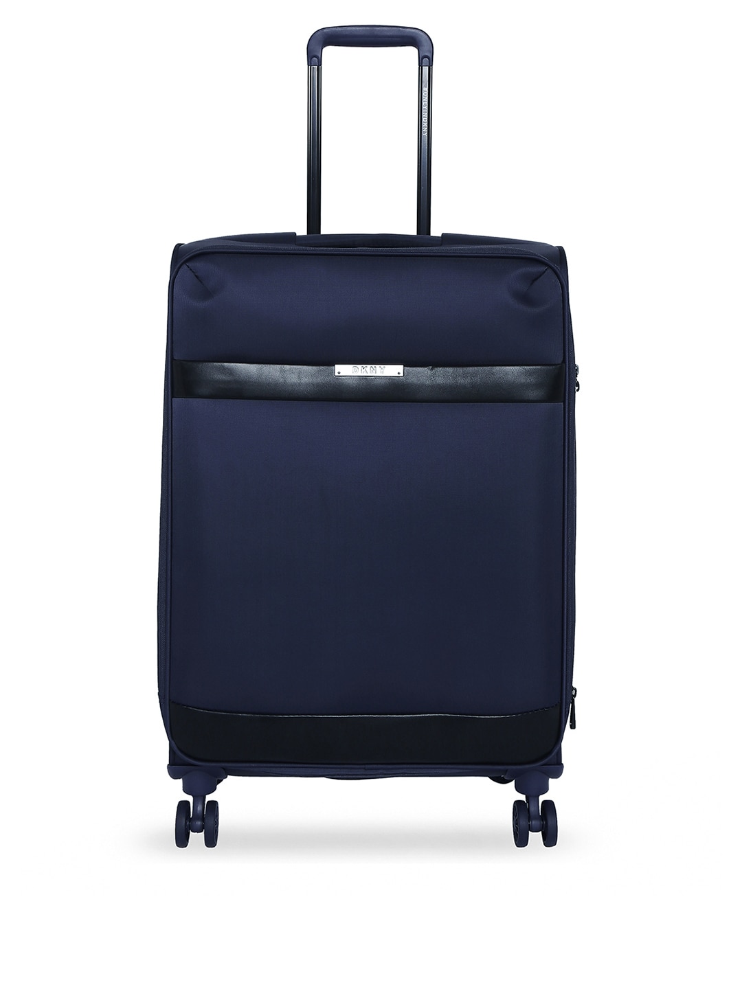 DKNY Navy Blue Solid Mens Ace Soft-Sided Cabin Trolley Suitcase Price in India