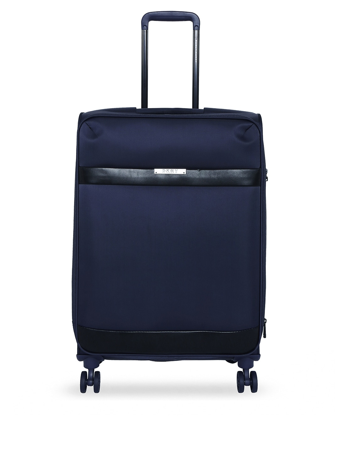 DKNY Navy Blue Solid Mens Ace Soft-Sided Medium Trolley Suitcase Price in India
