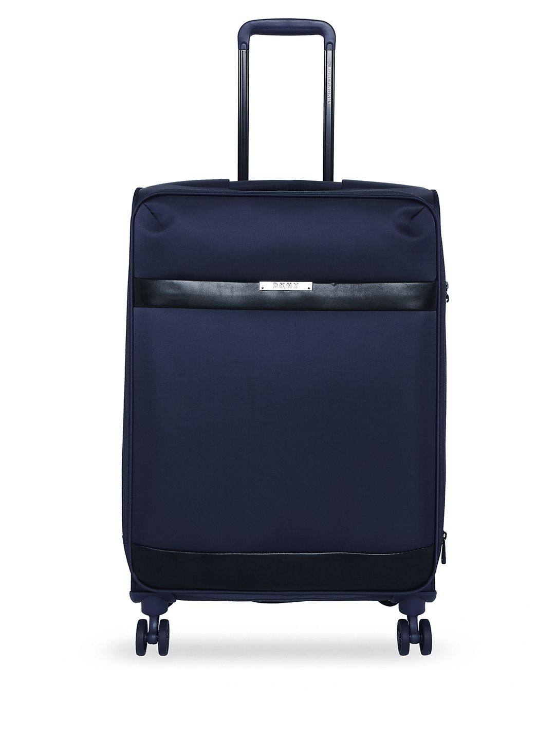 DKNY Navy Blue Solid Mens Ace Soft-Sided Large Trolley Suitcase Price in India